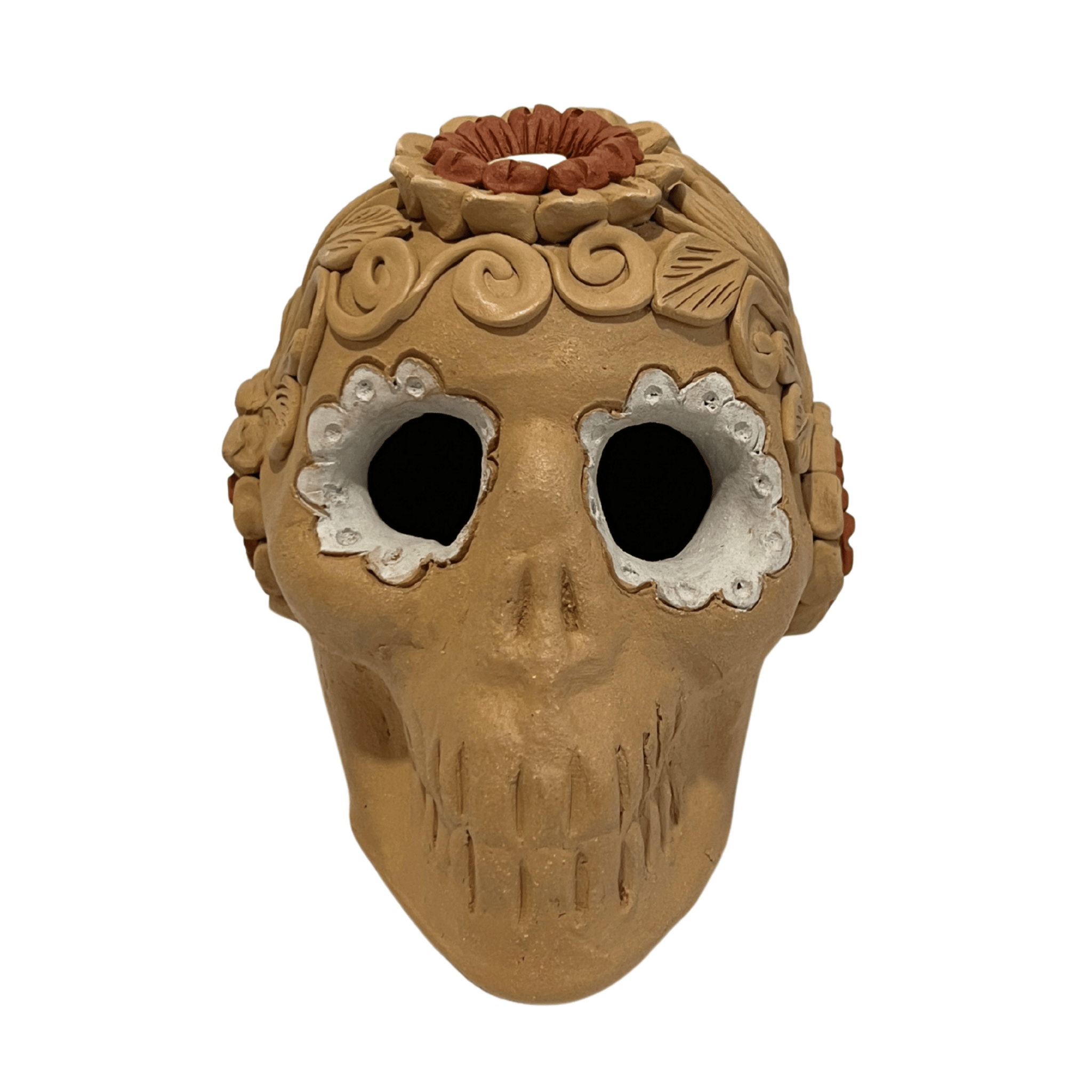 CRANEO BARRO NATURAL BORDADO