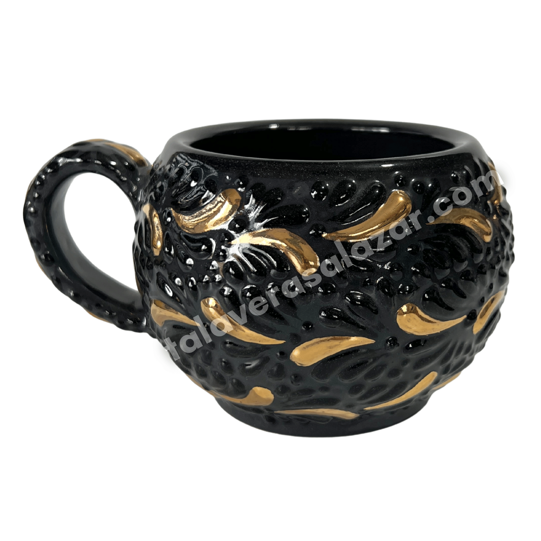 TAZA CHOCOLATERA GRANDE MIK SUPER BLACK DESTELLO DE ORO