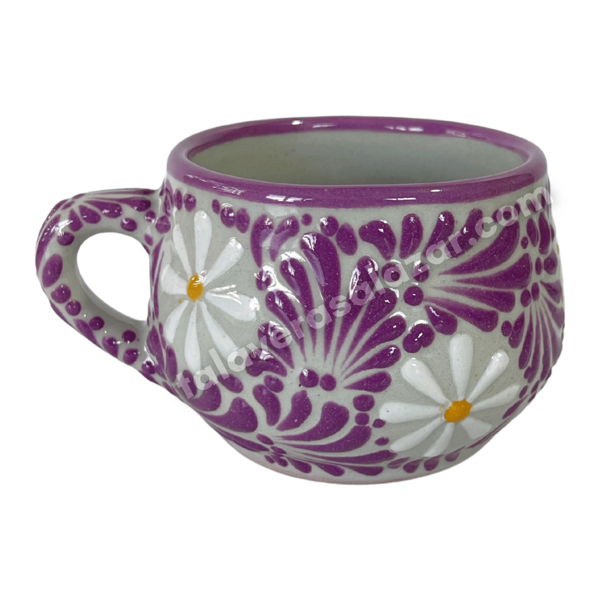 TAZA CHOCOLATERA MEDIANA FONDO TRADICIONAL MIK MORADO MARGARITAS