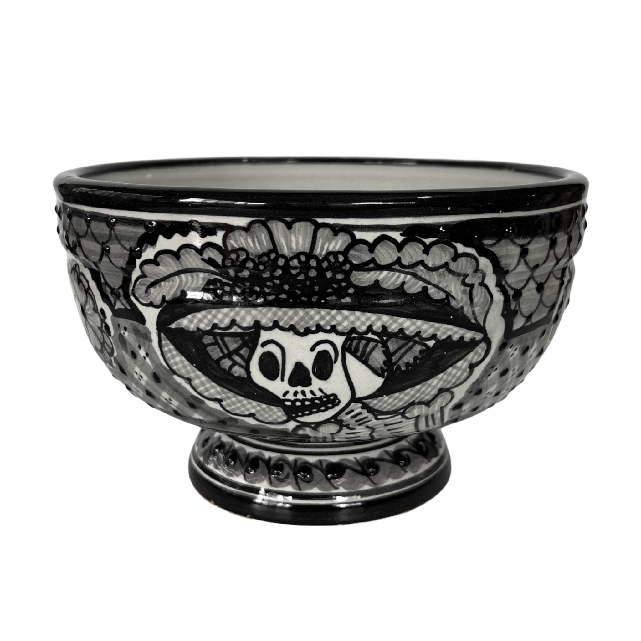 BASE FLORAL CATRINA BLANCO Y NEGRO