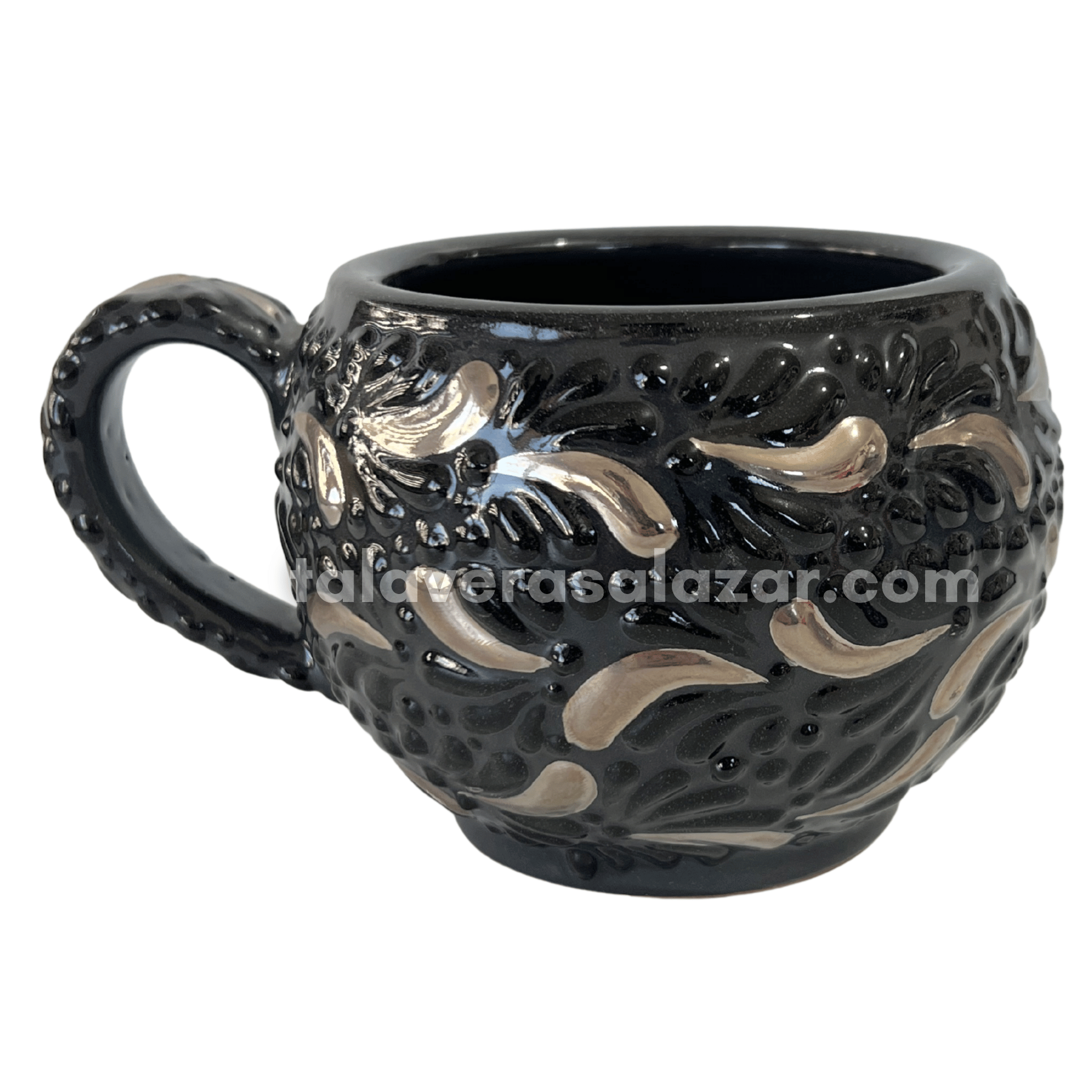 TAZA CHOCOLATERA GRANDE MIK SUPER BLACK DESTELLO DE PLATA