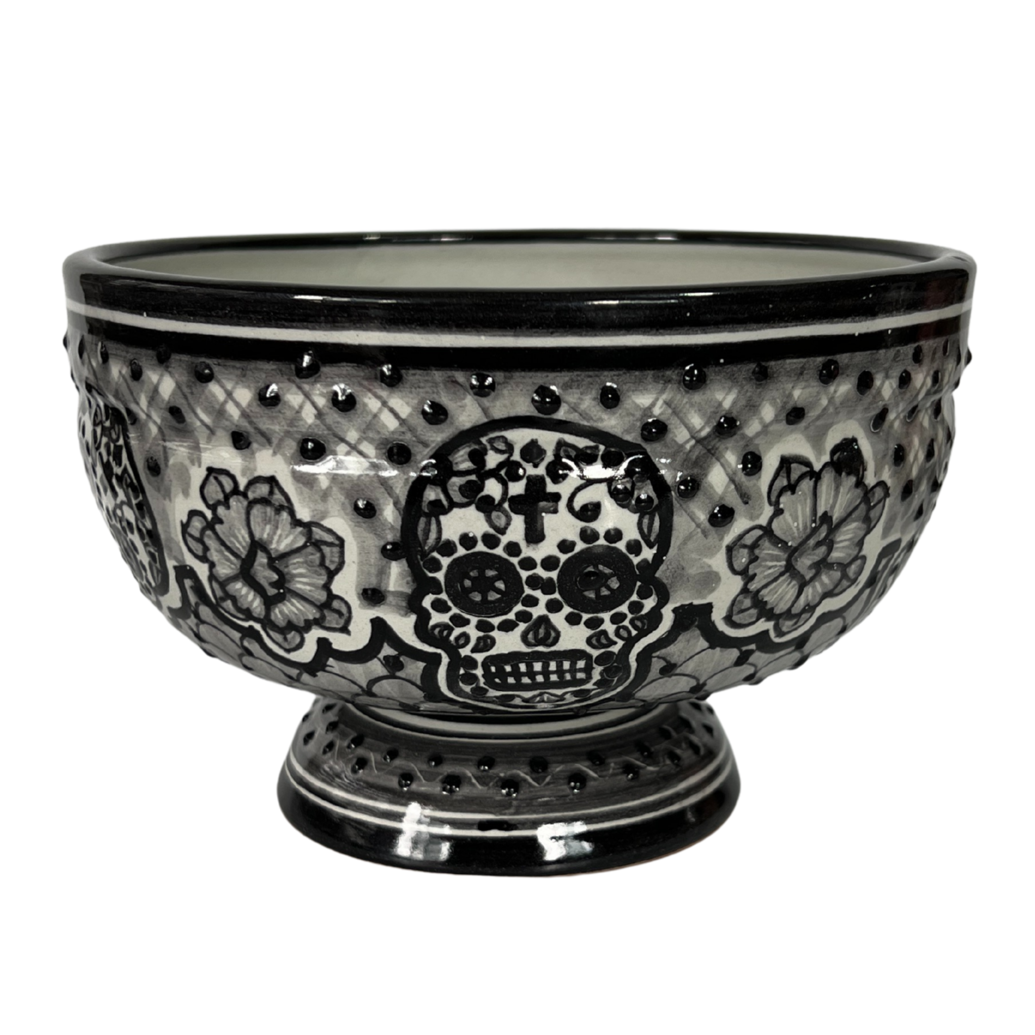 BASE FLORAL CALAVERA BLANCO Y NEGRO