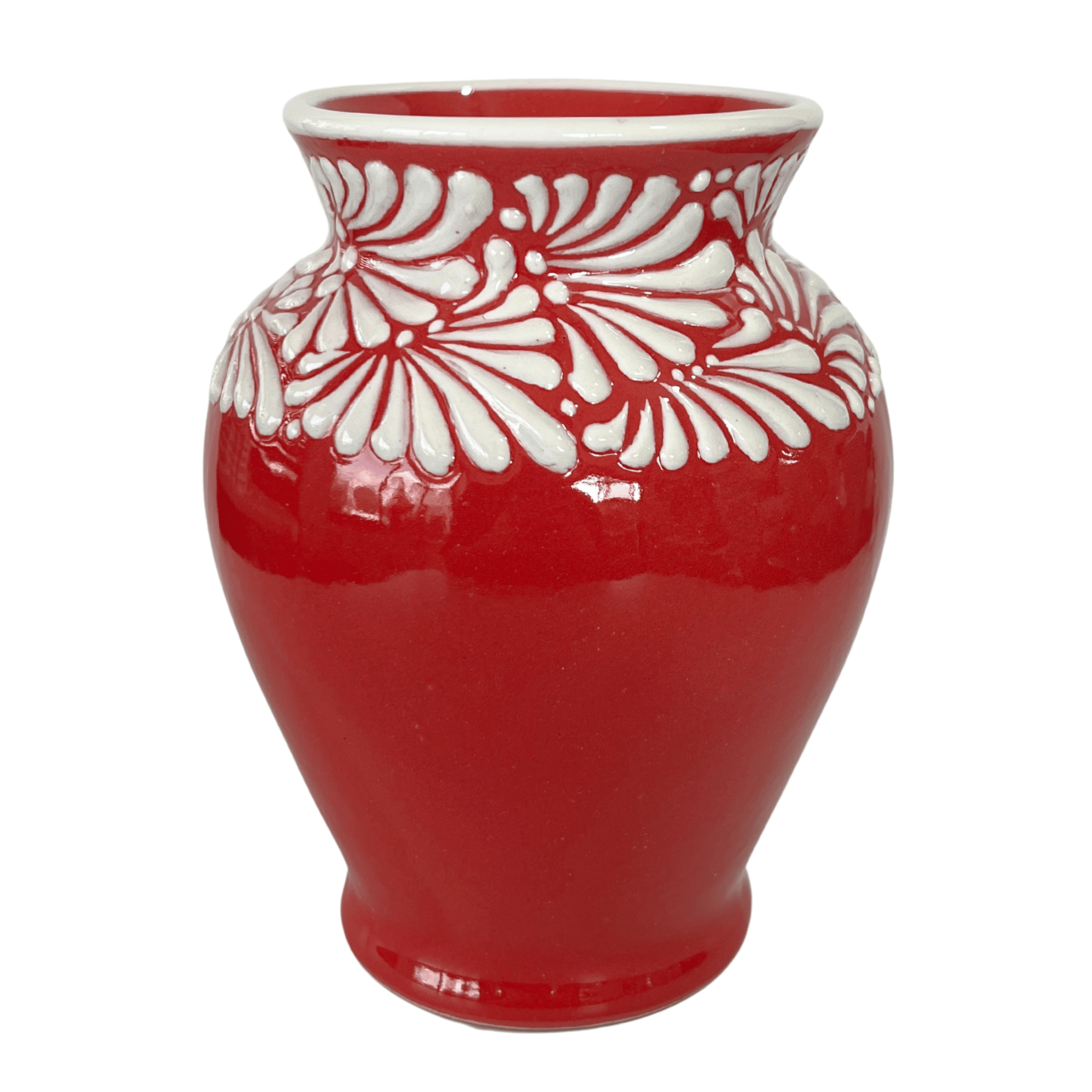 FLORERO JARRON FONDO ROJO MIK CENEFA BLANCO