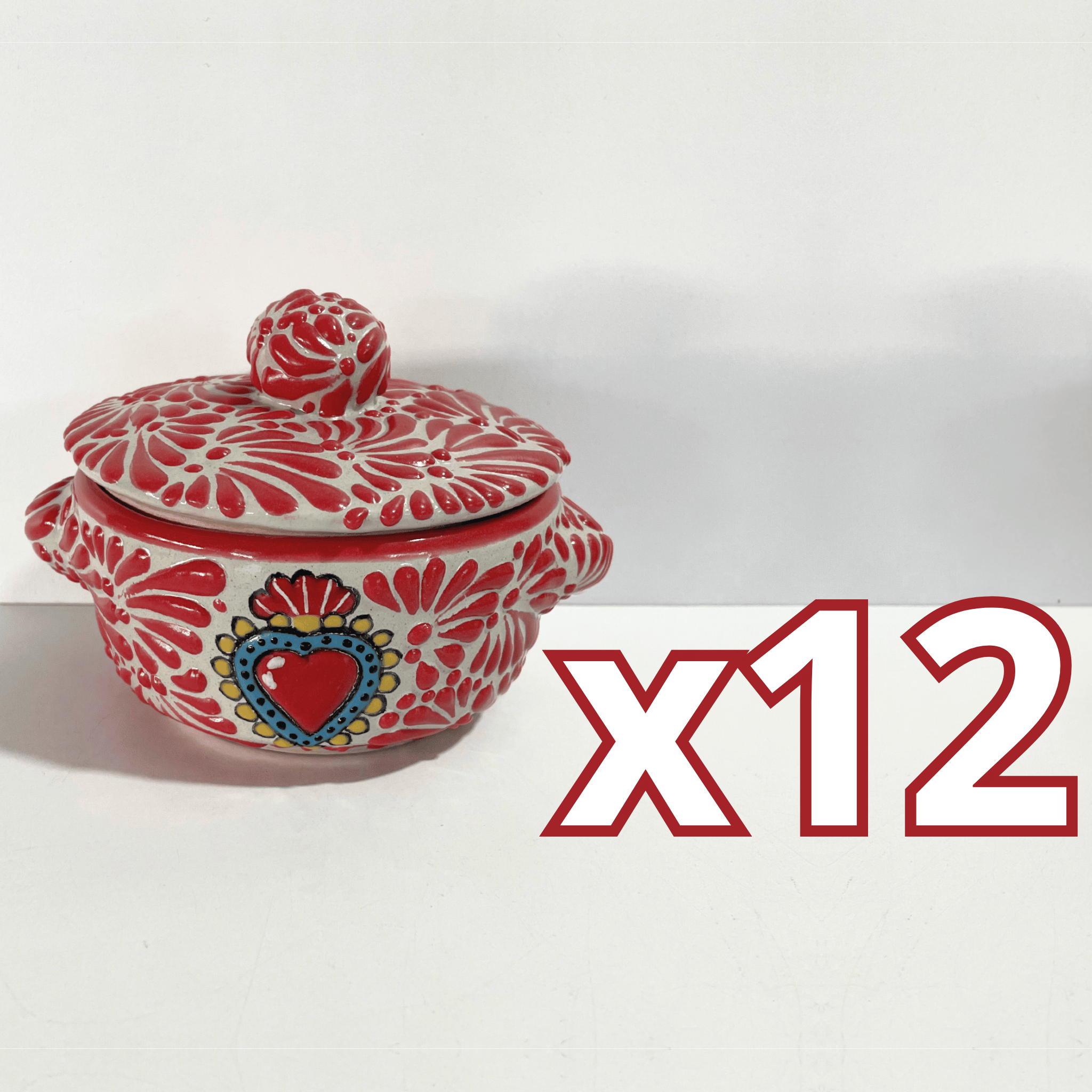 SALSERA CON TAPA FONDO TRADICIONAL MIK ROJO SAGRADO CORAZON