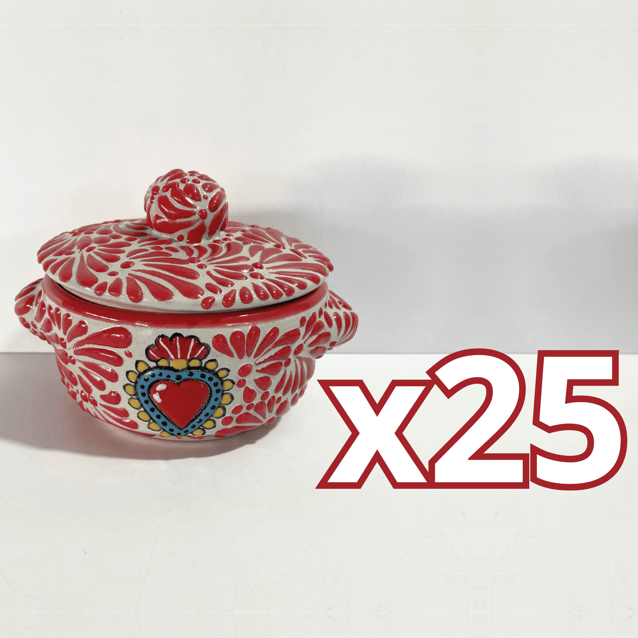 SALSERA CON TAPA FONDO TRADICIONAL MIK ROJO SAGRADO CORAZON