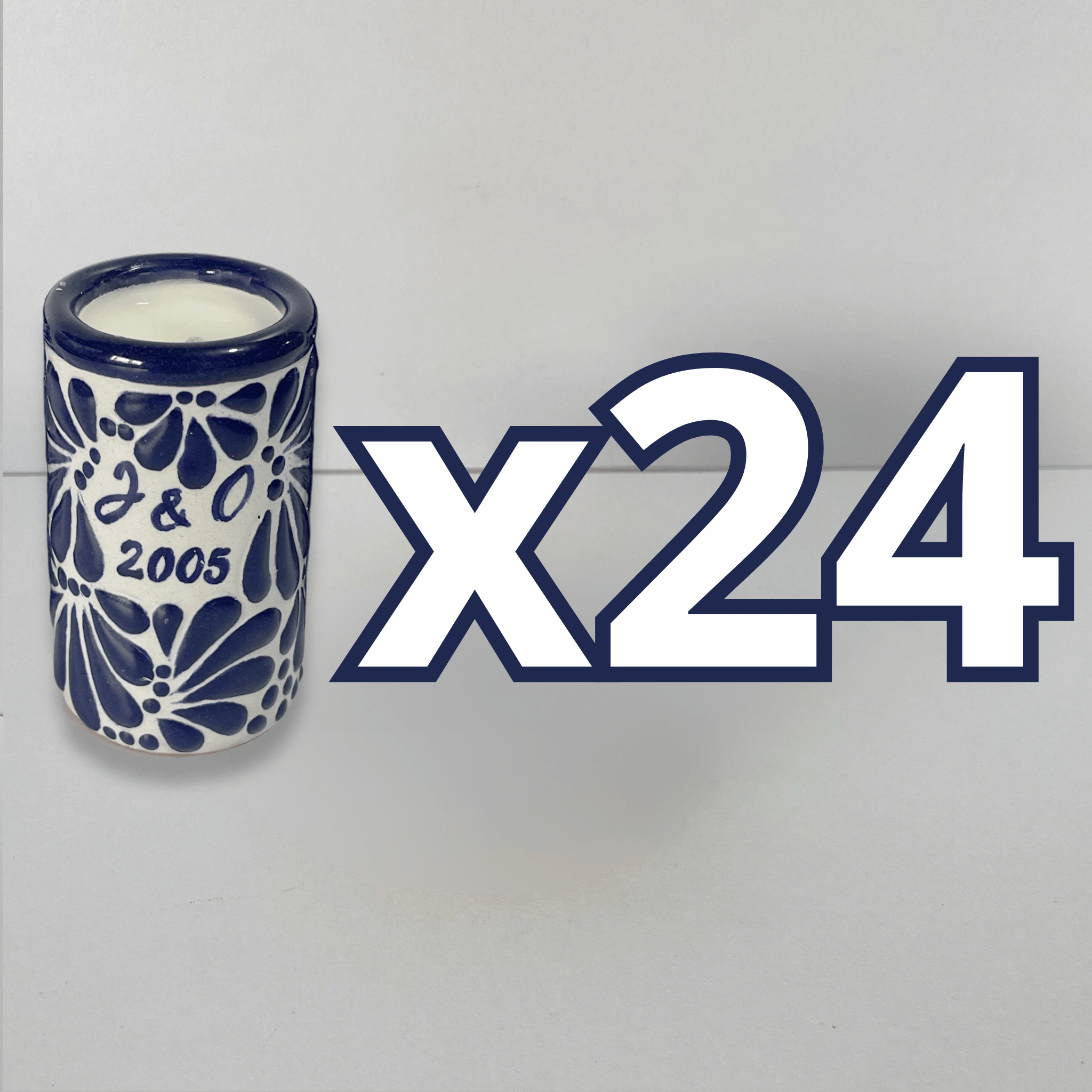 TEQUIVELA PERSONALIZADA FONDO TRADICIONAL MIK AZUL COBALTO INICIALES Y AÑO