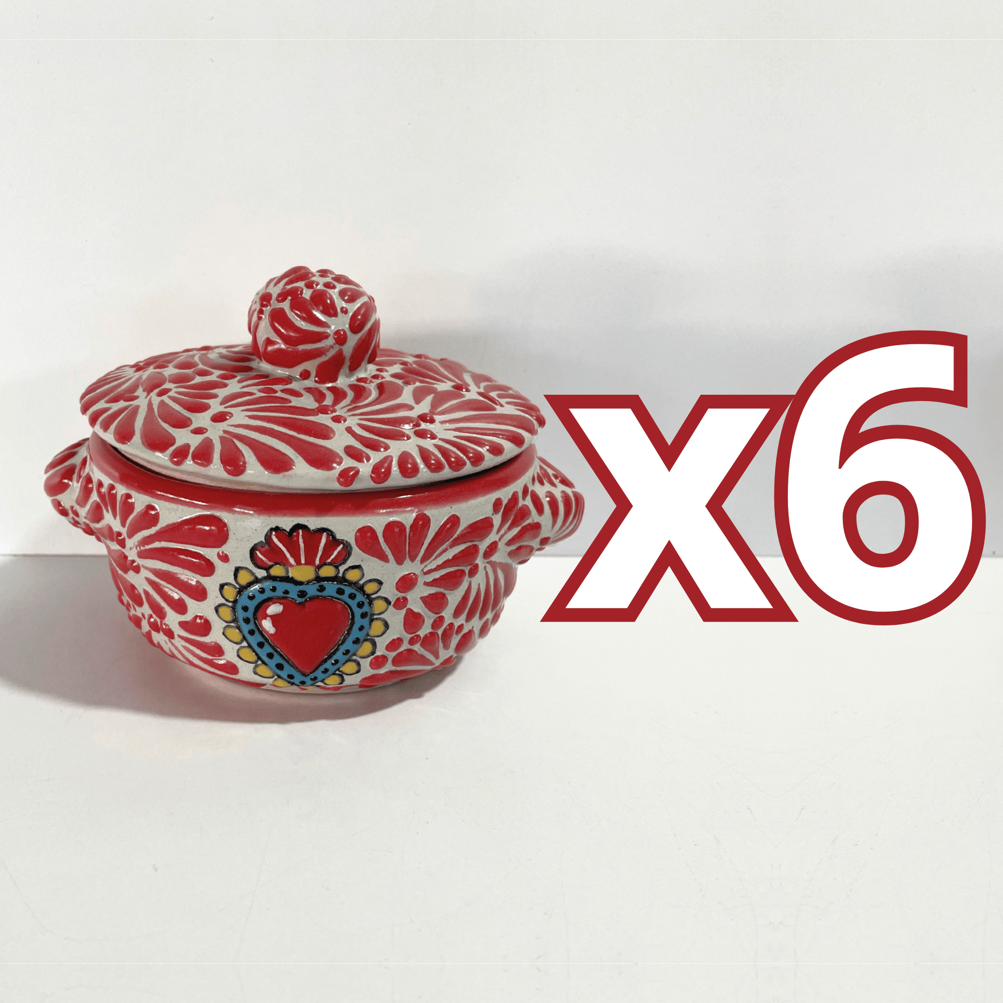 SALSERA CON TAPA FONDO TRADICIONAL MIK ROJO SAGRADO CORAZON