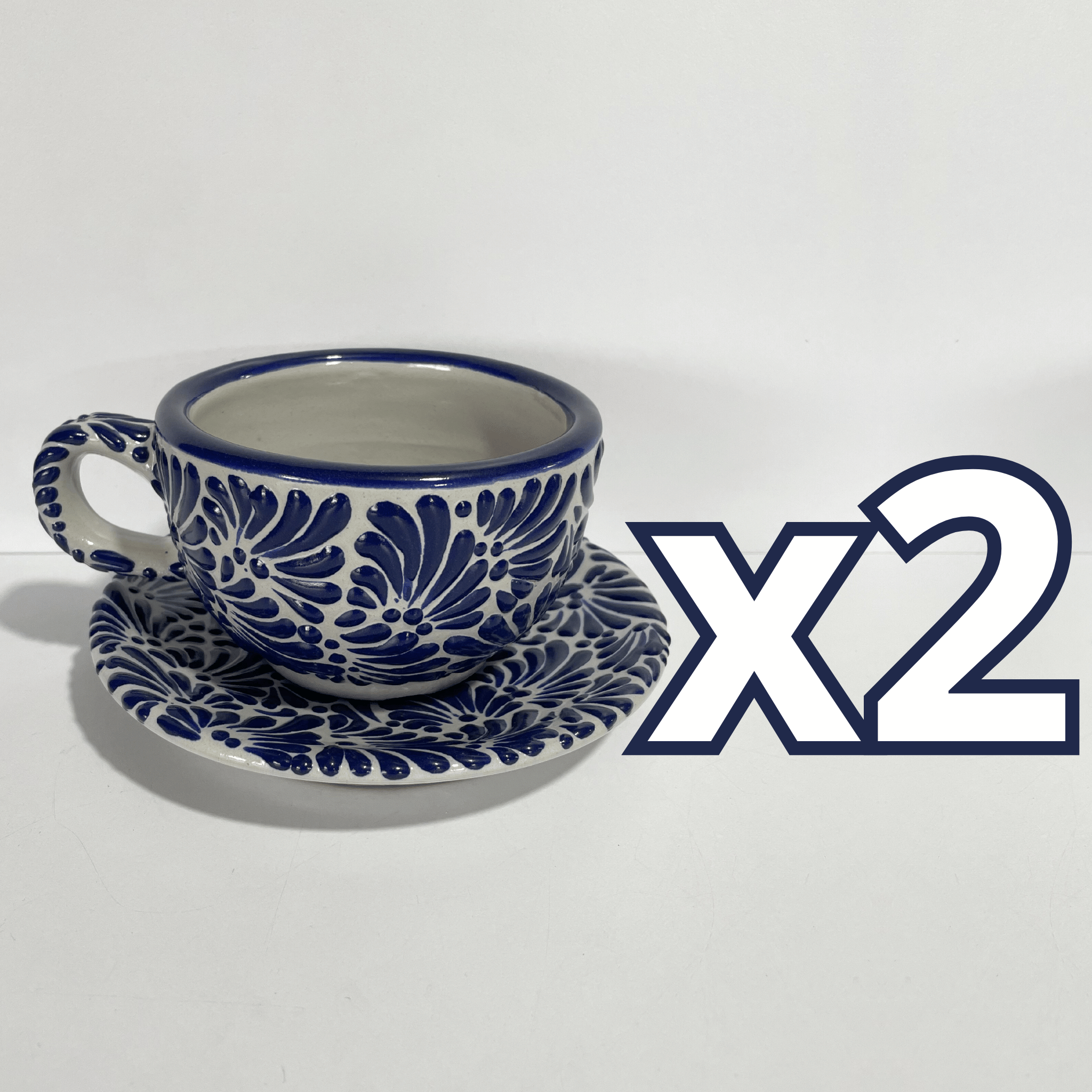 SET TAZA 300 ML Y PLATO FONDO TRADICIONAL MIK AZUL COBALTO