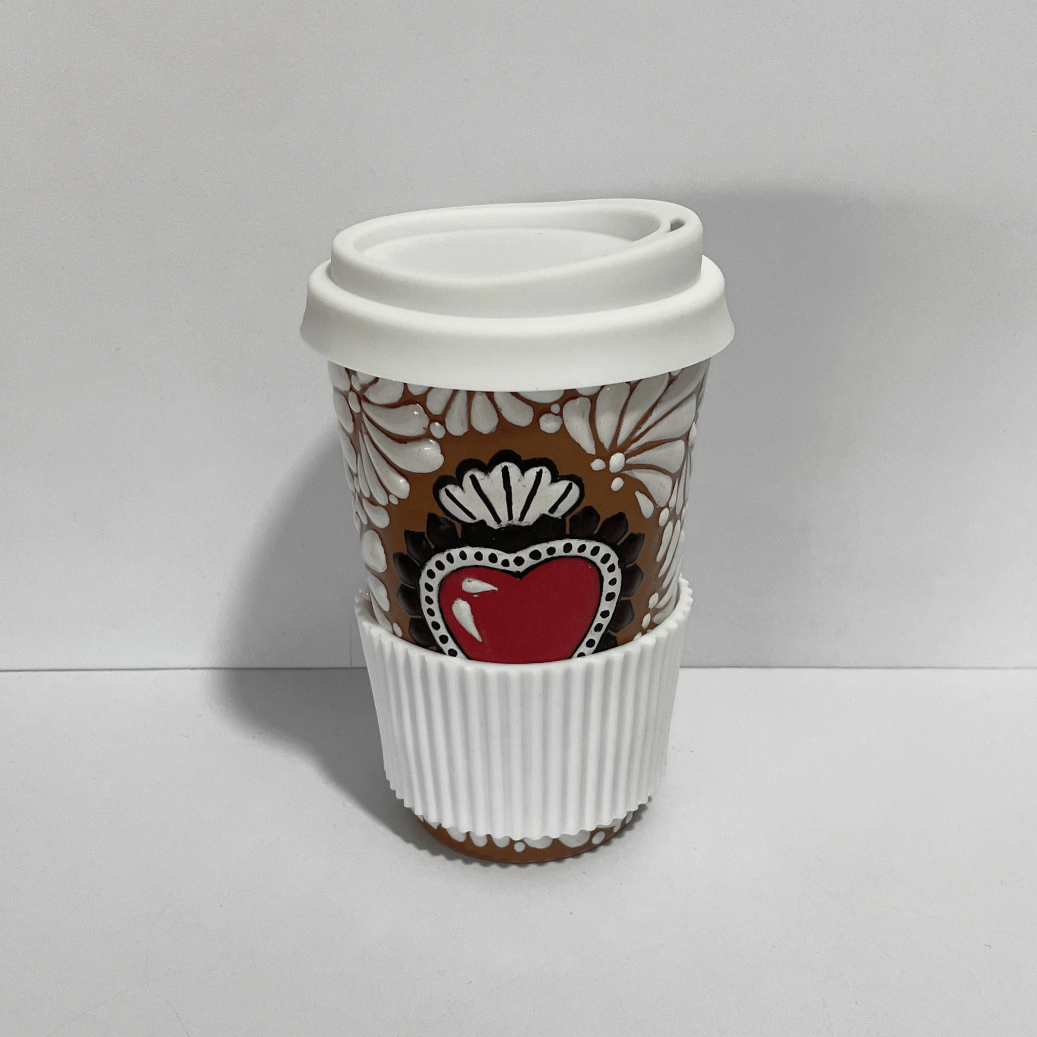 TERMO 15 CM SIN ASA FONDO CAFE MIK BLANCO SAGRADO CORAZON