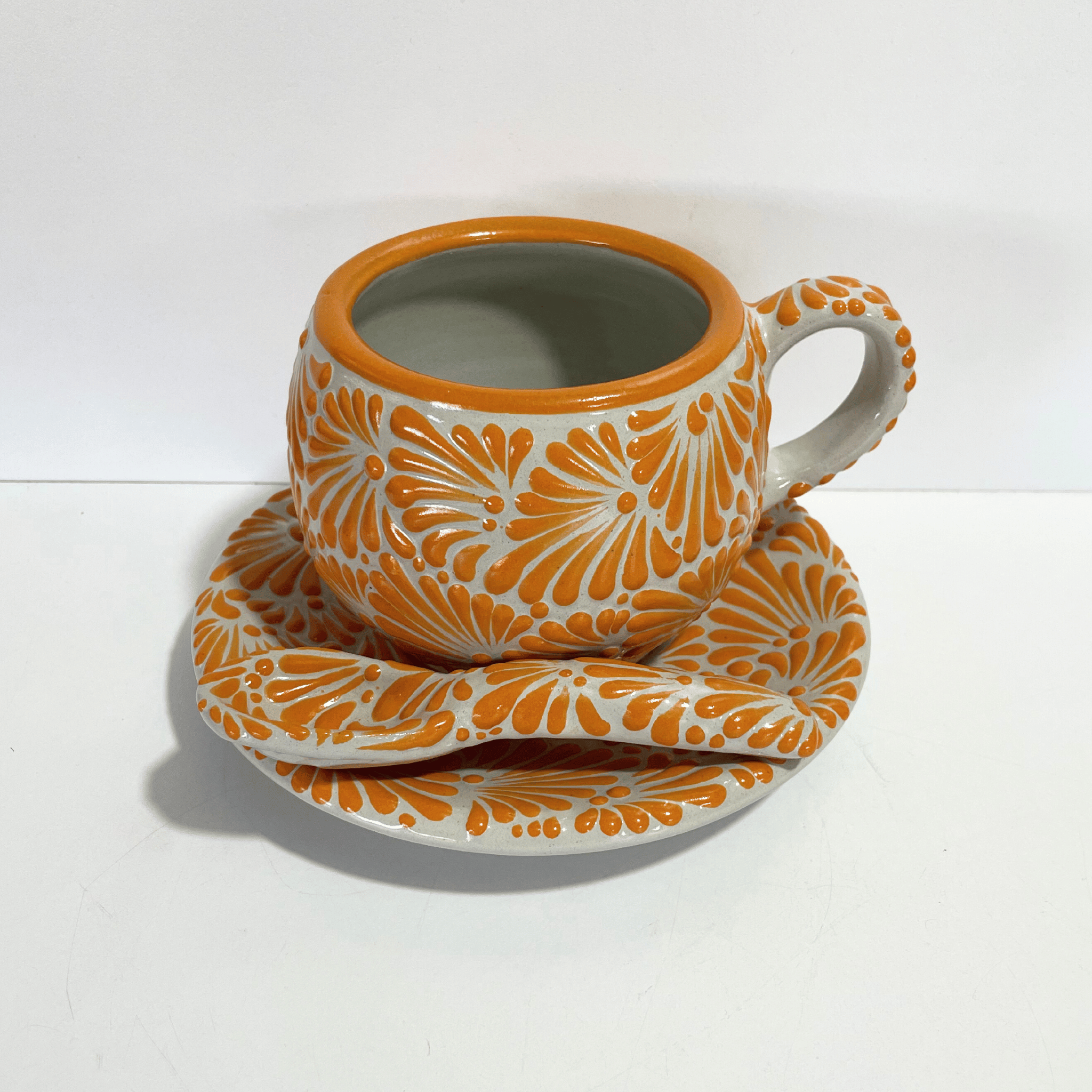 SET 3 PIEZAS CHOCOLATERA GRANDE FONDO TRADICIONAL MIK NARANJA