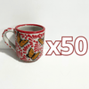 TAZA RECTA ESTANDAR FONDO TRADICIONAL MIK ROJO MARIPOSAS