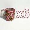 TAZA RECTA ESTANDAR FONDO TRADICIONAL MIK ROJO MARIPOSAS