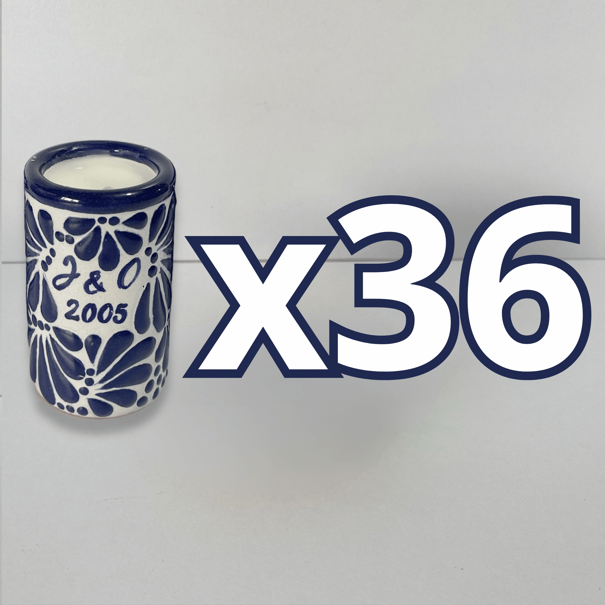 TEQUIVELA PERSONALIZADA FONDO TRADICIONAL MIK AZUL COBALTO INICIALES Y AÑO