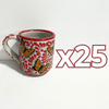 TAZA RECTA ESTANDAR FONDO TRADICIONAL MIK ROJO MARIPOSAS