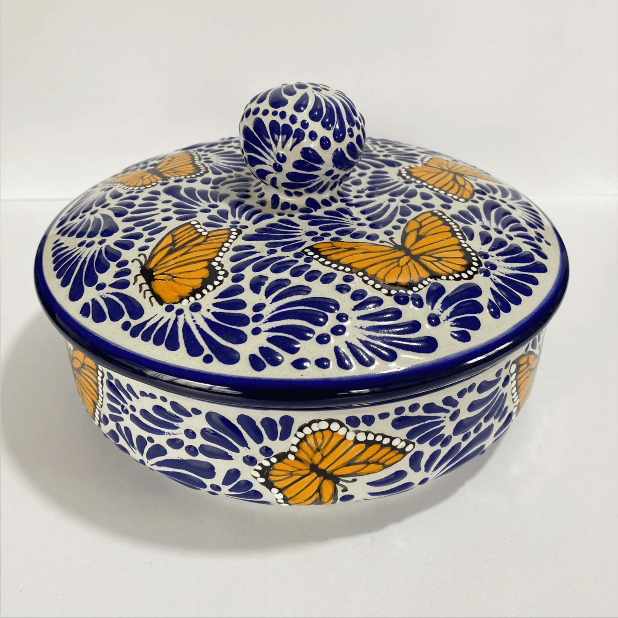 TORTILLERO FONDO TRADICIONAL MIK AZUL COBALTO MARIPOSAS