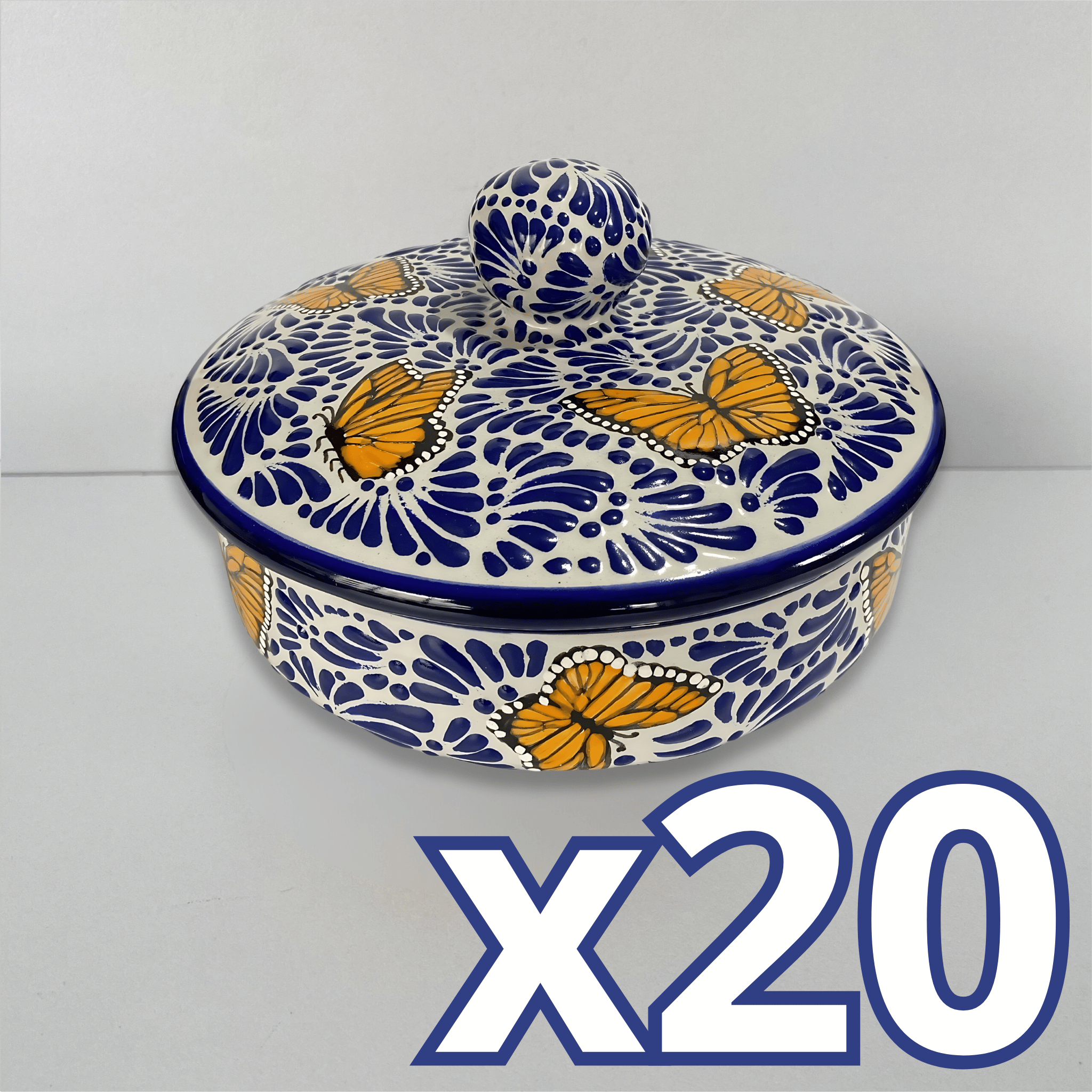 TORTILLERO FONDO TRADICIONAL MIK AZUL COBALTO MARIPOSAS