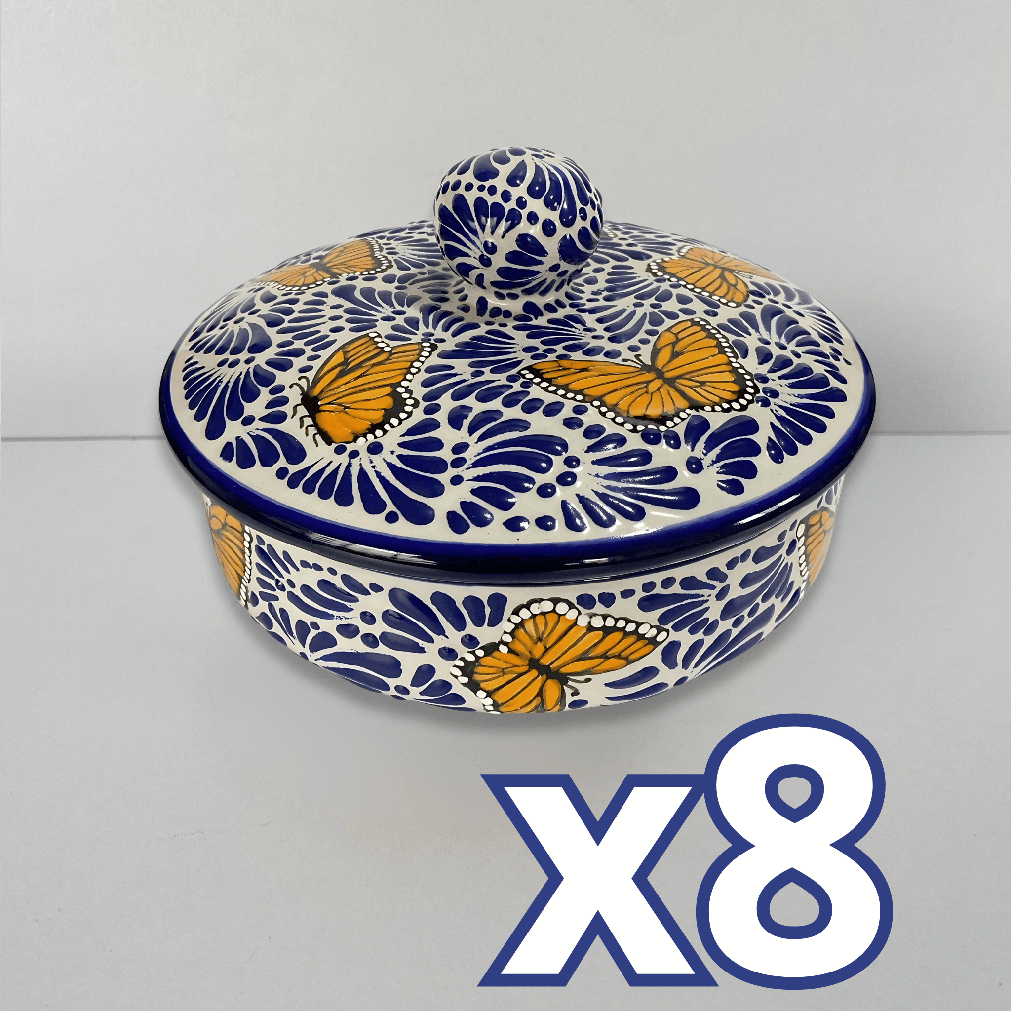TORTILLERO FONDO TRADICIONAL MIK AZUL COBALTO MARIPOSAS