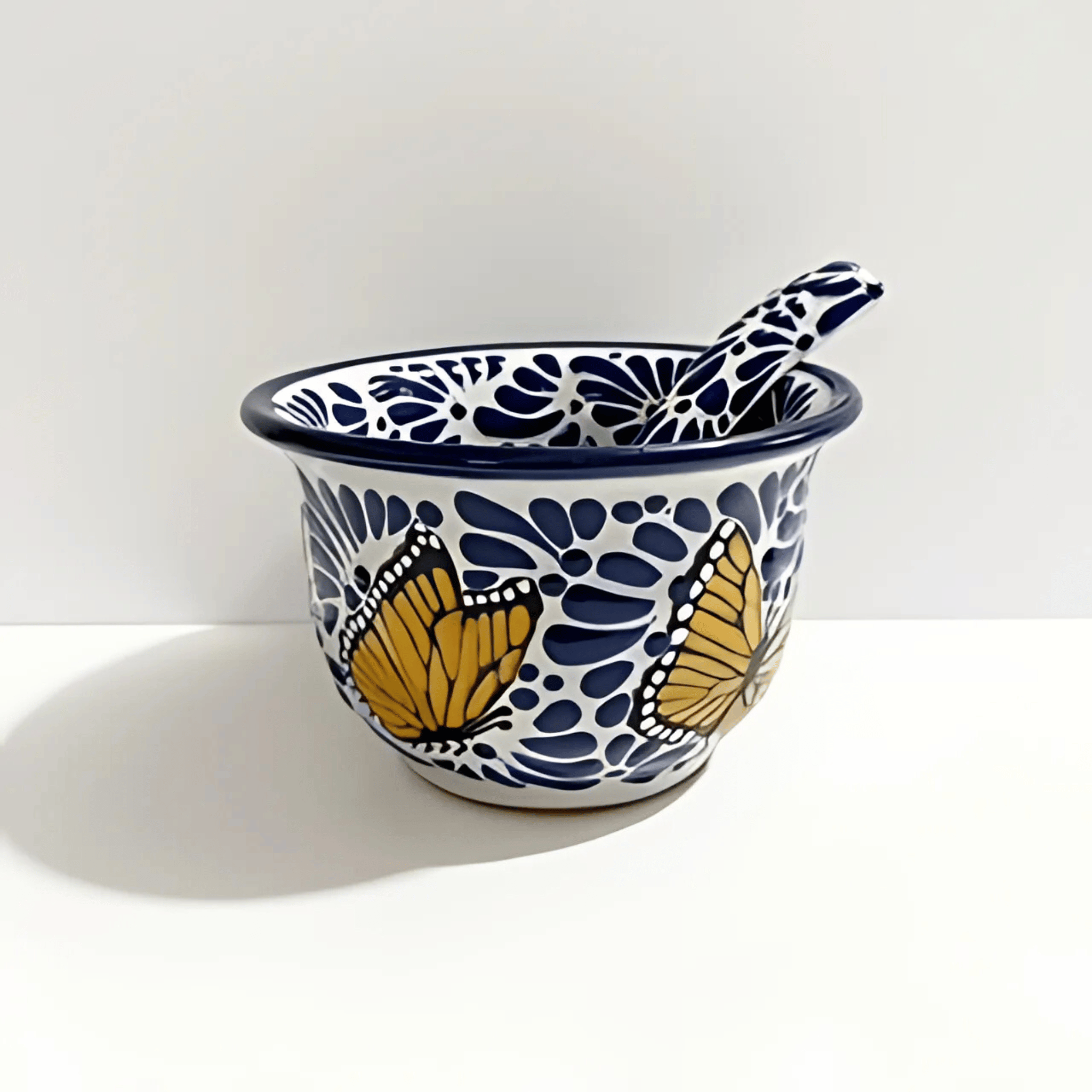 SALSERA FONDO TRADICIONAL MIK AZUL COBALTO MARIPOSAS