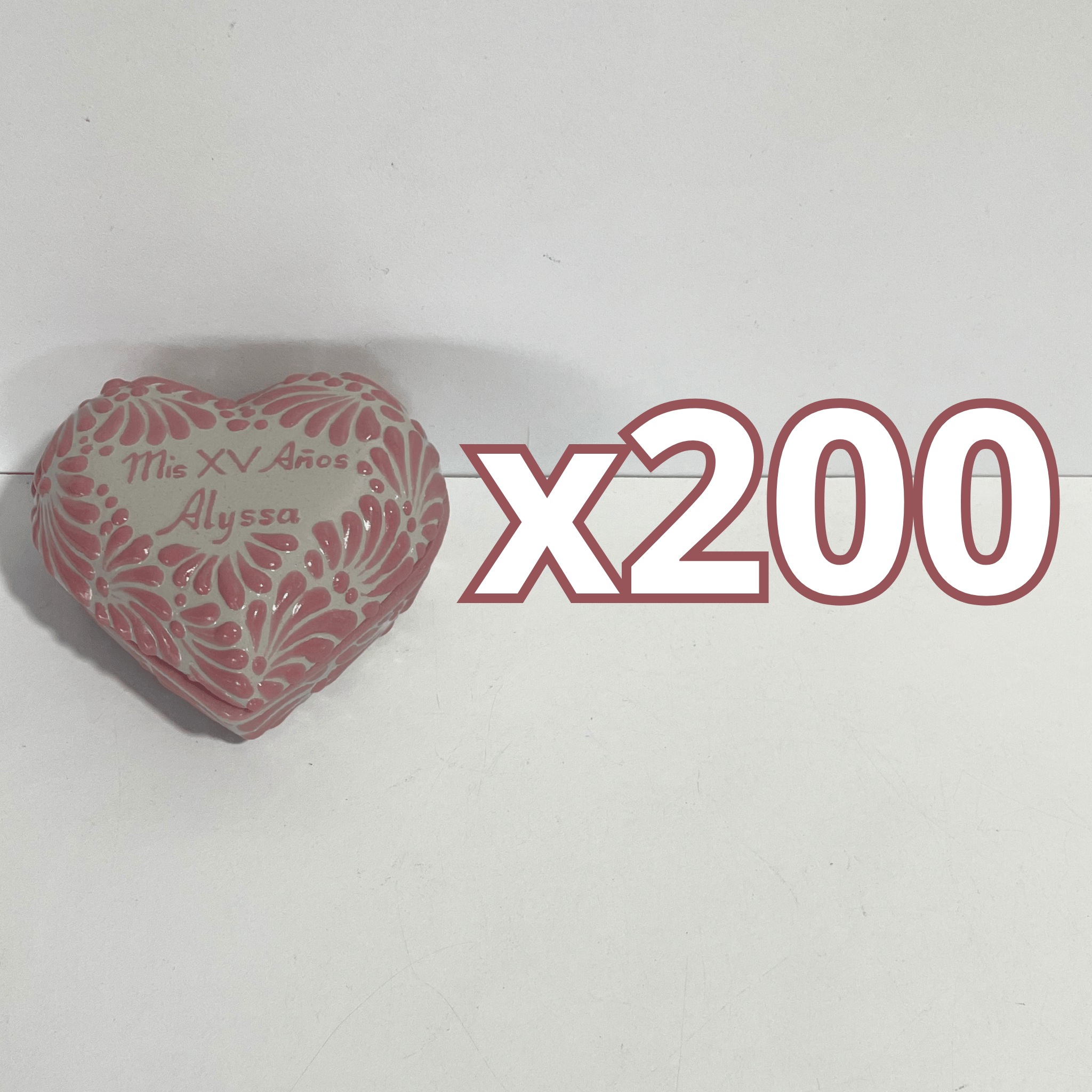 ALHAJERO GRANDE 16 CARACTERES FORMA DE CORAZON FONDO TRADICIONAL MIK ROSA