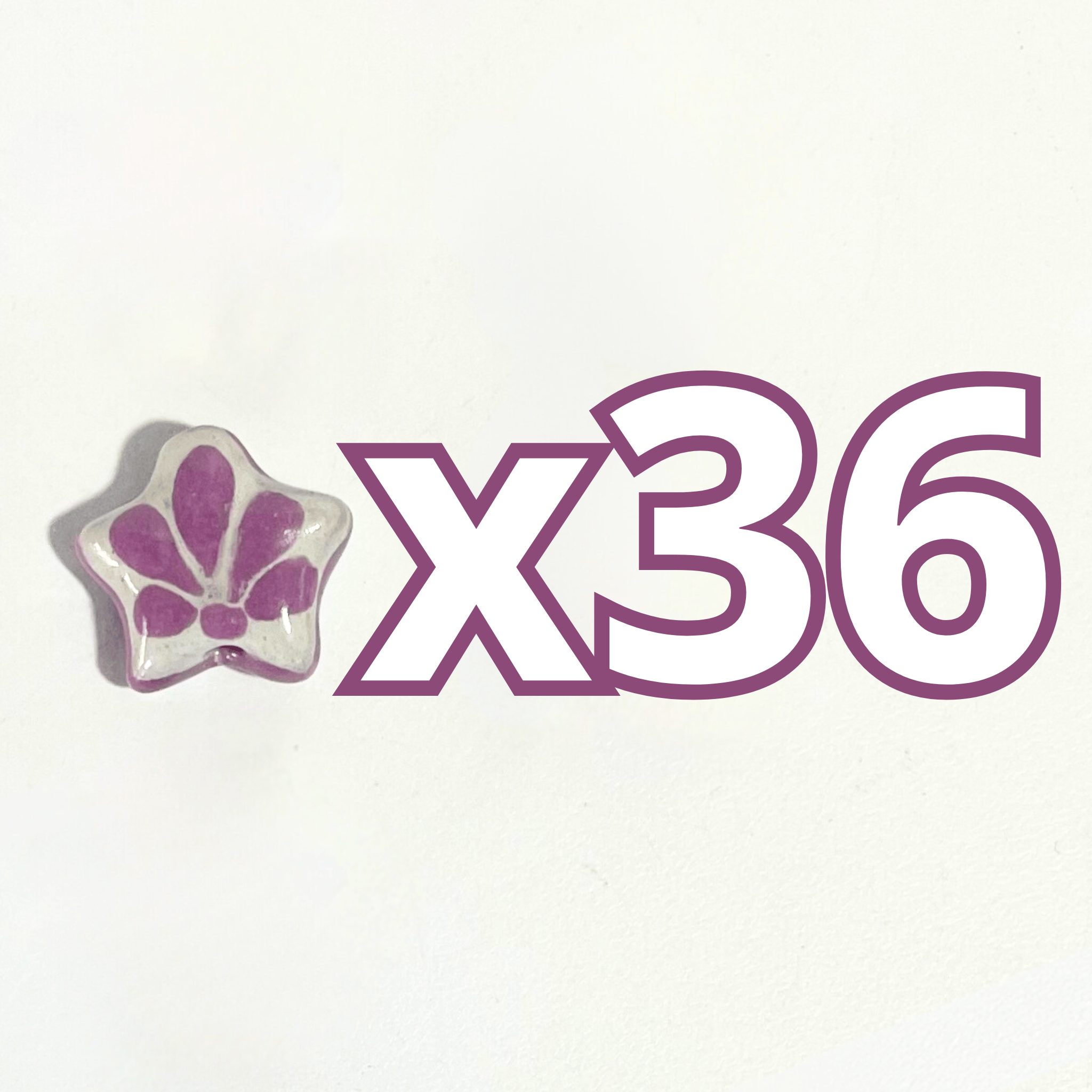ESTRELLA 5 PICOS 1.7 CM FONDO TRADICIONAL DECORADO MORADO