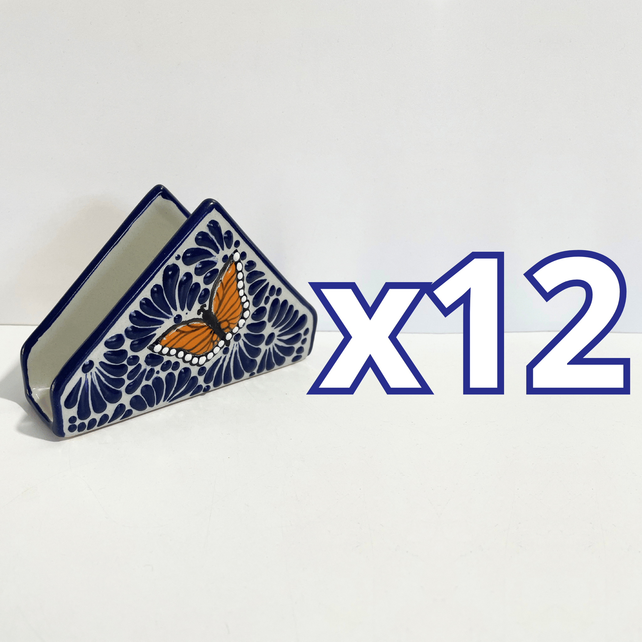 SERVILLETERO FONDO TRADICIONAL MIK AZUL COBALTO MARIPOSA