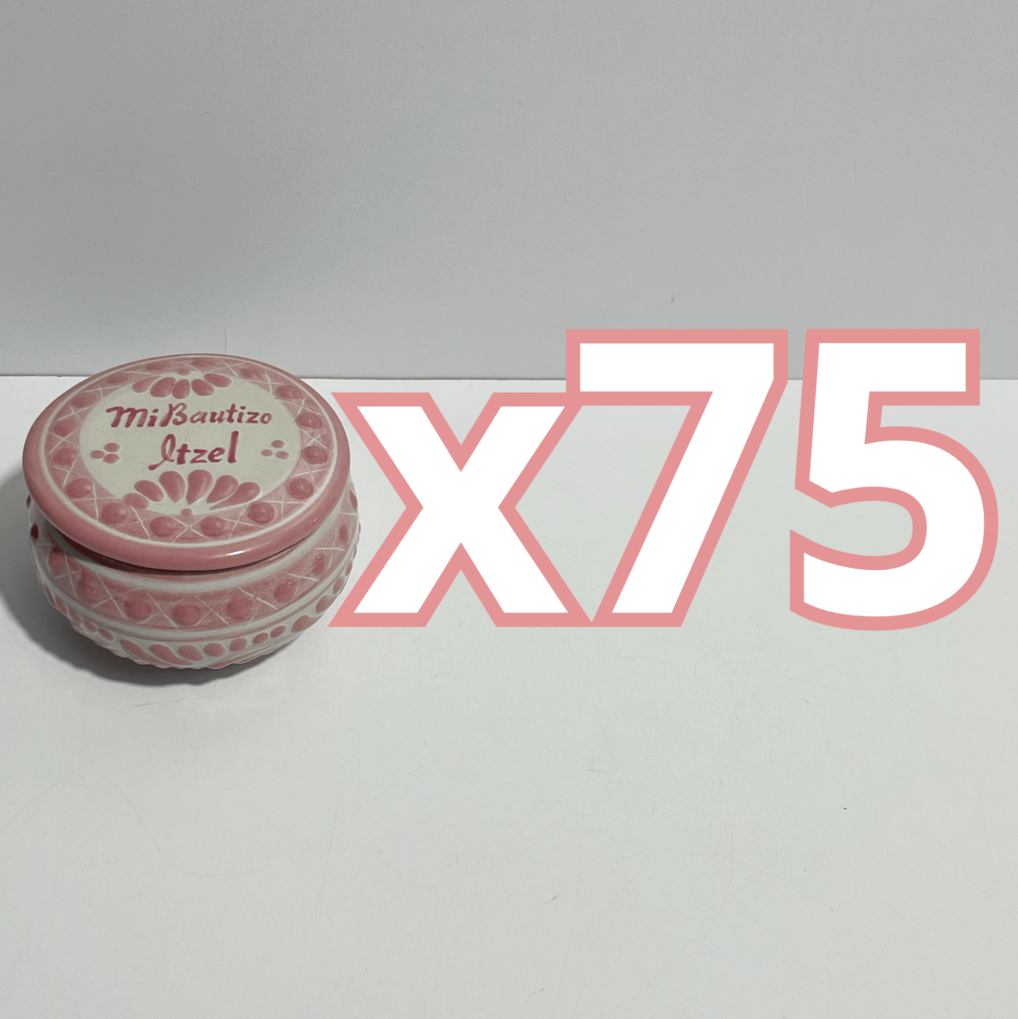 PAQUETE ALHAJERO TAPA PLANA PERSONALIZADO FONDO TRADICIONAL CENEFA ROSA MI BAUTIZO NOMBRE