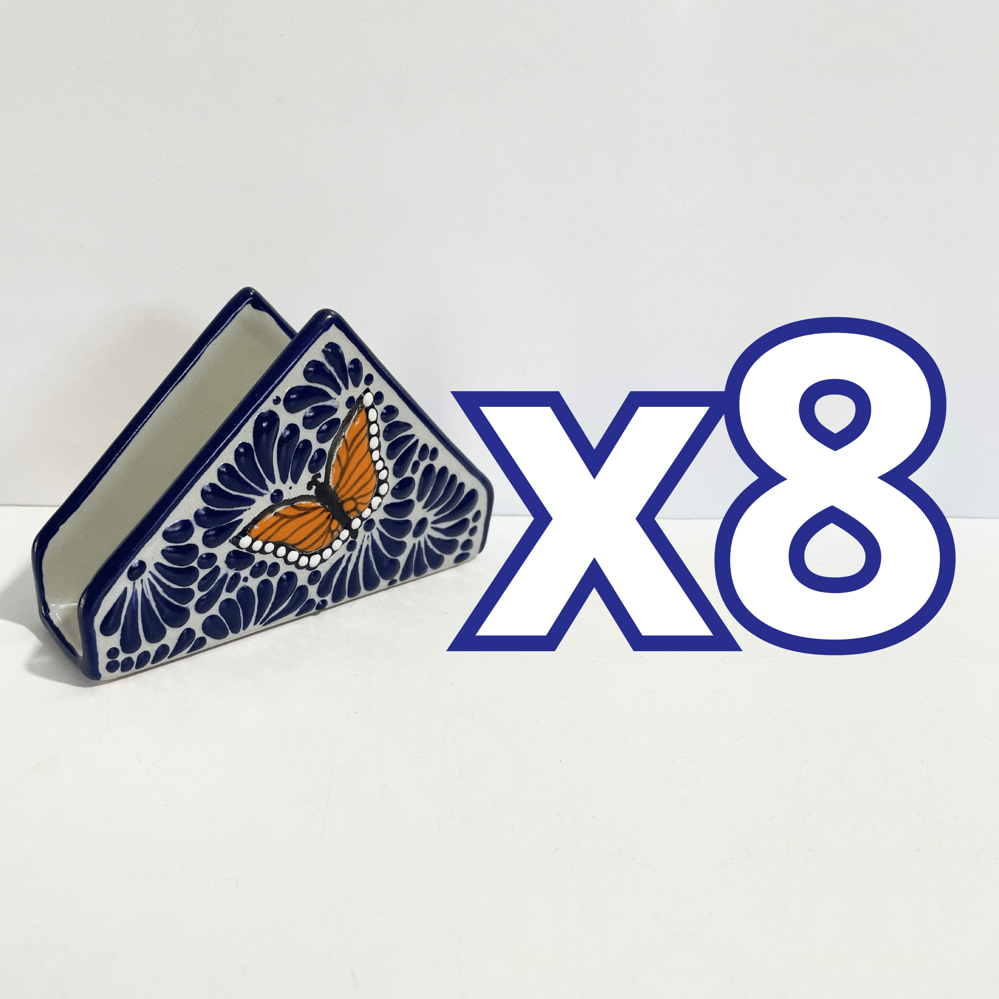 SERVILLETERO FONDO TRADICIONAL MIK AZUL COBALTO MARIPOSA