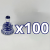 PAQUETE CAMPANA 8.5 CM NO PERSONALIZADO FLORES AZUL COBALTO