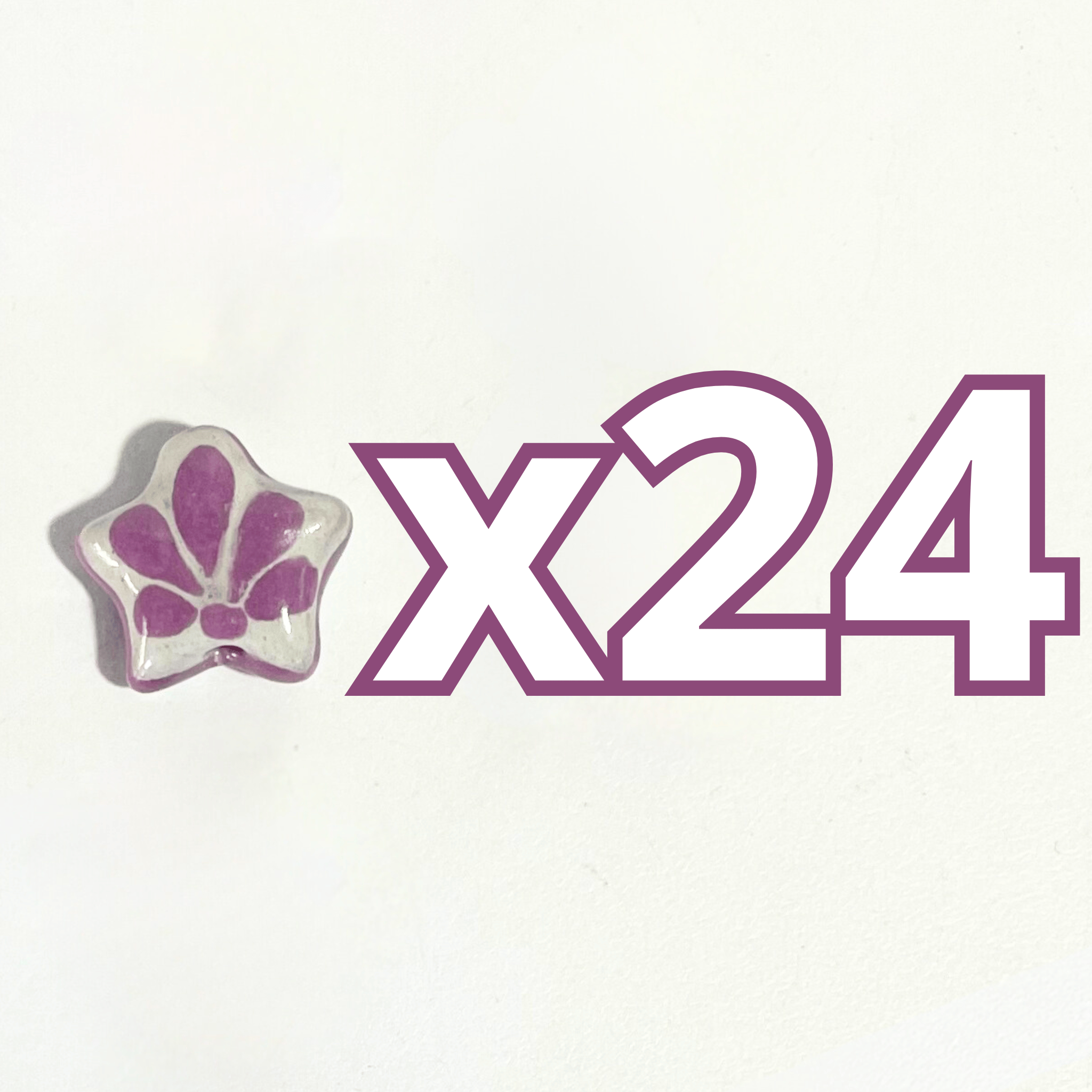 ESTRELLA 5 PICOS 1.7 CM FONDO TRADICIONAL DECORADO MORADO