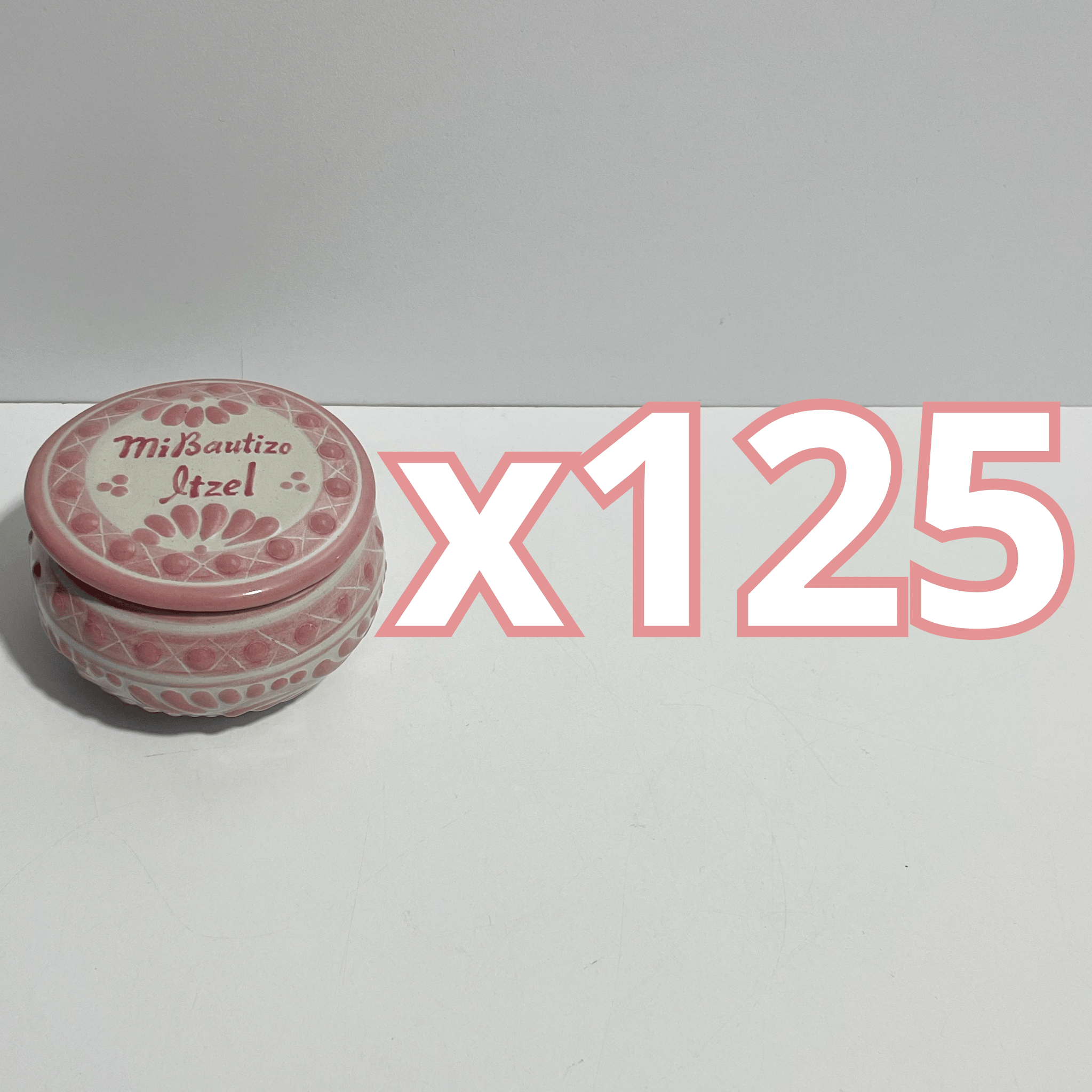 PAQUETE ALHAJERO TAPA PLANA PERSONALIZADO FONDO TRADICIONAL CENEFA ROSA MI BAUTIZO NOMBRE
