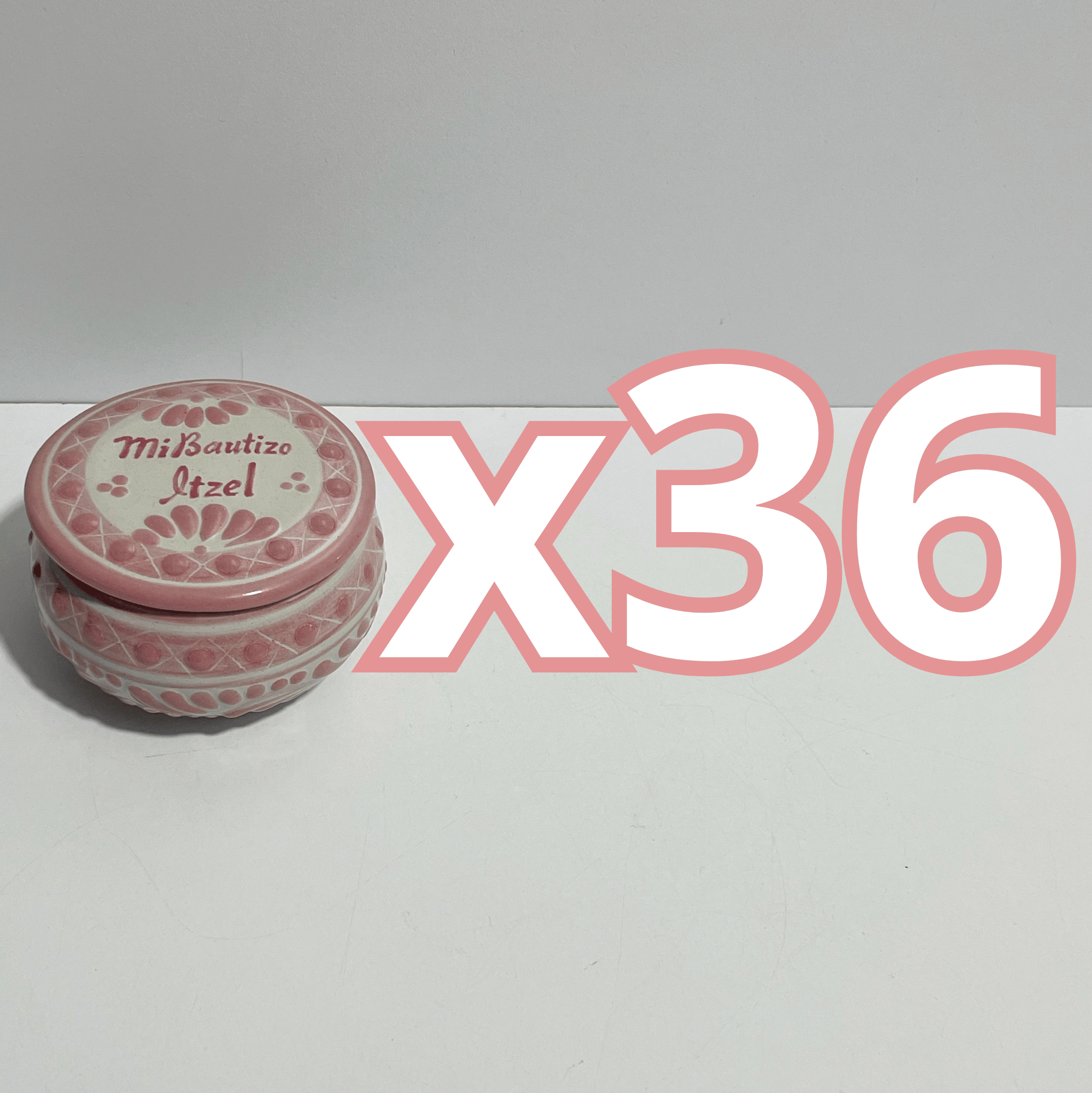 PAQUETE ALHAJERO TAPA PLANA PERSONALIZADO FONDO TRADICIONAL CENEFA ROSA MI BAUTIZO NOMBRE