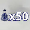 PAQUETE CAMPANA 8.5 CM NO PERSONALIZADO FLORES AZUL COBALTO