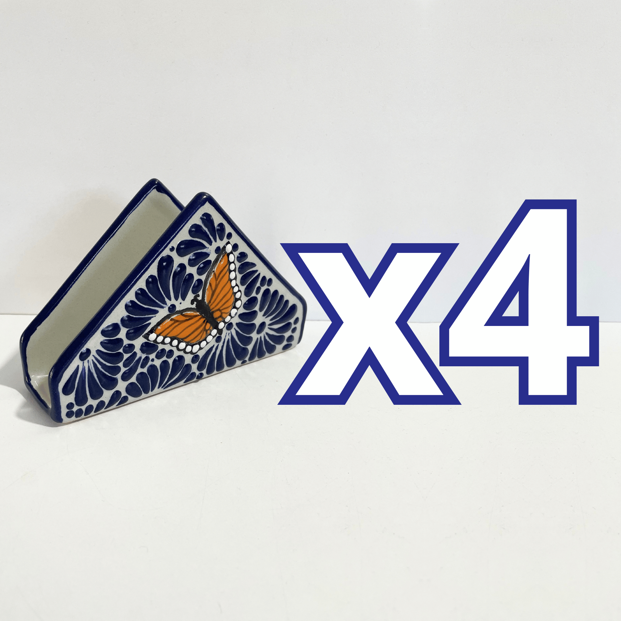 SERVILLETERO FONDO TRADICIONAL MIK AZUL COBALTO MARIPOSA