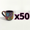 TAZA RECTA 8 CM FONDO NEGRO MIK MULTICOLOR