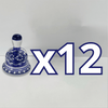 PAQUETE CAMPANA 8.5 CM NO PERSONALIZADO FLORES AZUL COBALTO