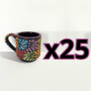 TAZA RECTA 8 CM FONDO NEGRO MIK MULTICOLOR
