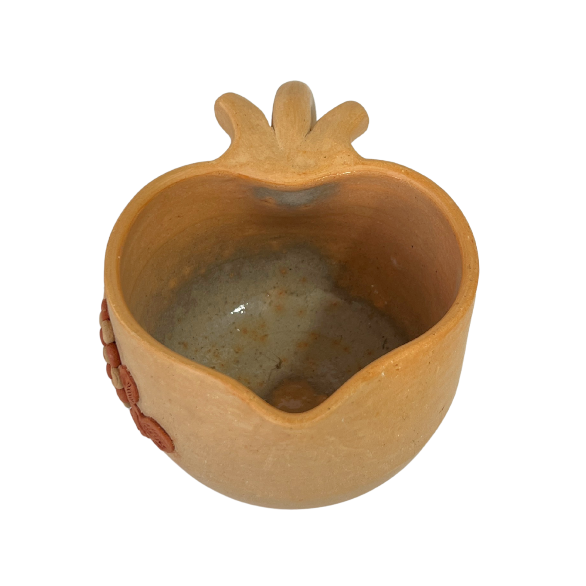TAZA CORAZON BARRO BORDADO BLANCO Y ROJO