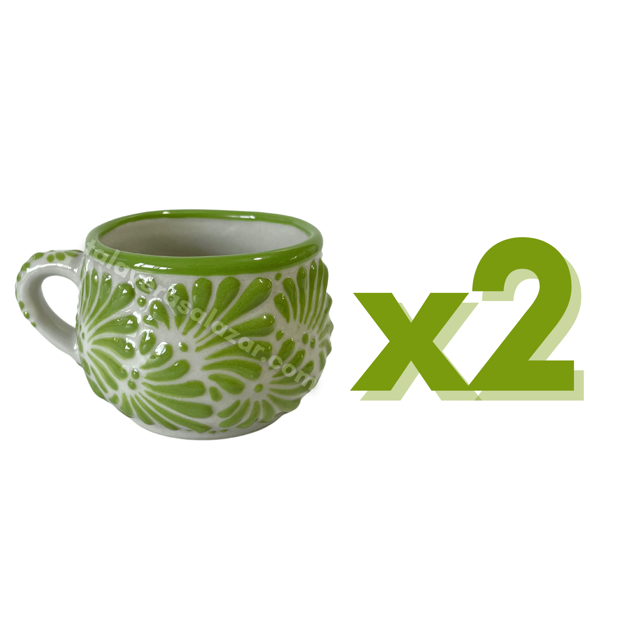 TAZA CHOCOLATERA MEDIANA FONDO TRADICIONAL MIK VERDE LIMON
