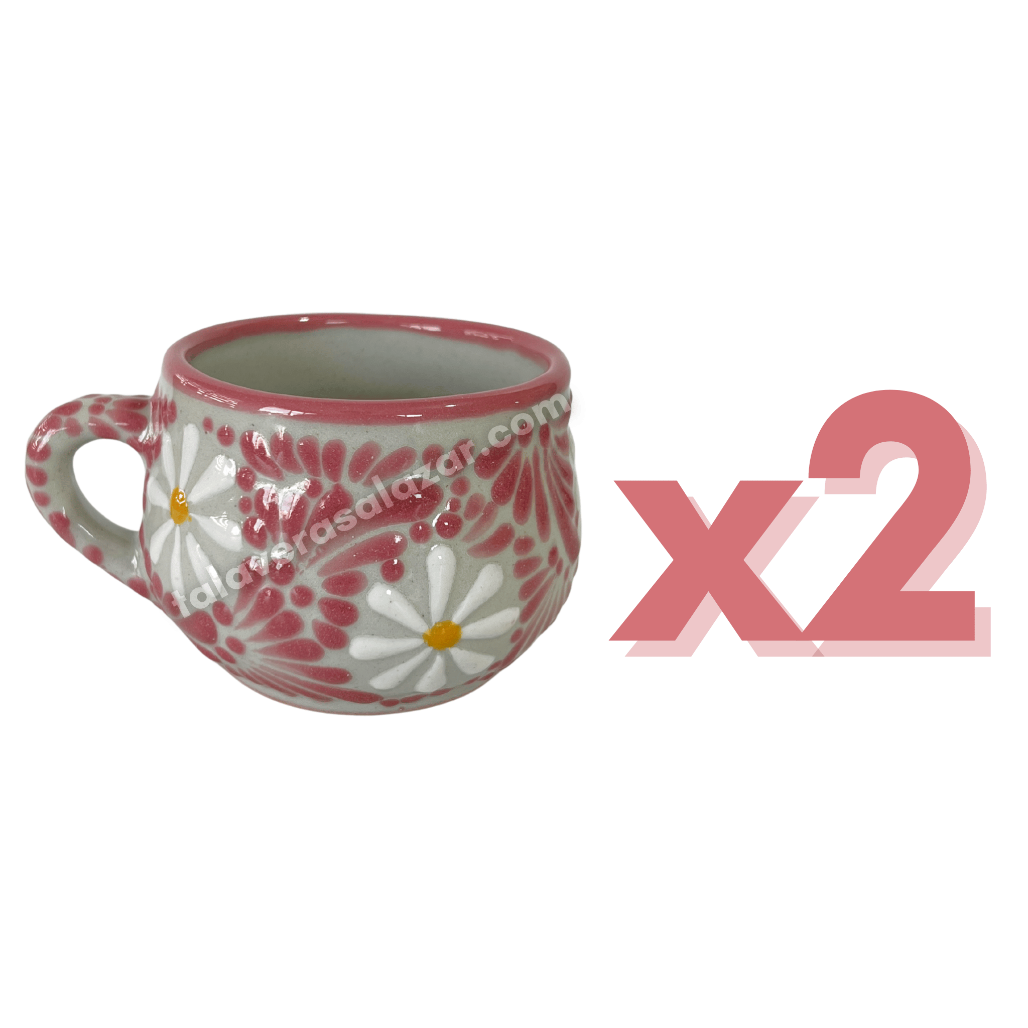 TAZA CHOCOLATERA MEDIANA FONDO TRADICIONAL MIK ROSA MARGARITAS