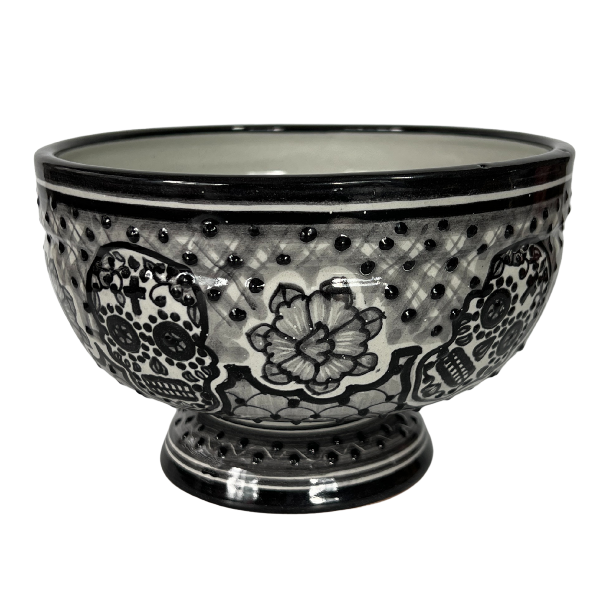 BASE FLORAL CALAVERA BLANCO Y NEGRO
