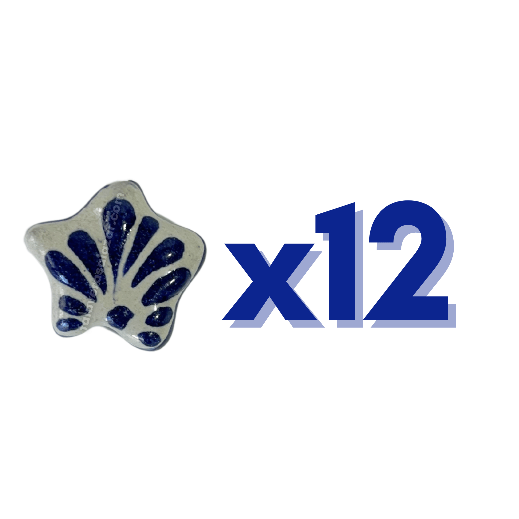 ESTRELLA 5 PICOS 1.7 CM FONDO TRADICIONAL DECORADO AZUL COBALTO