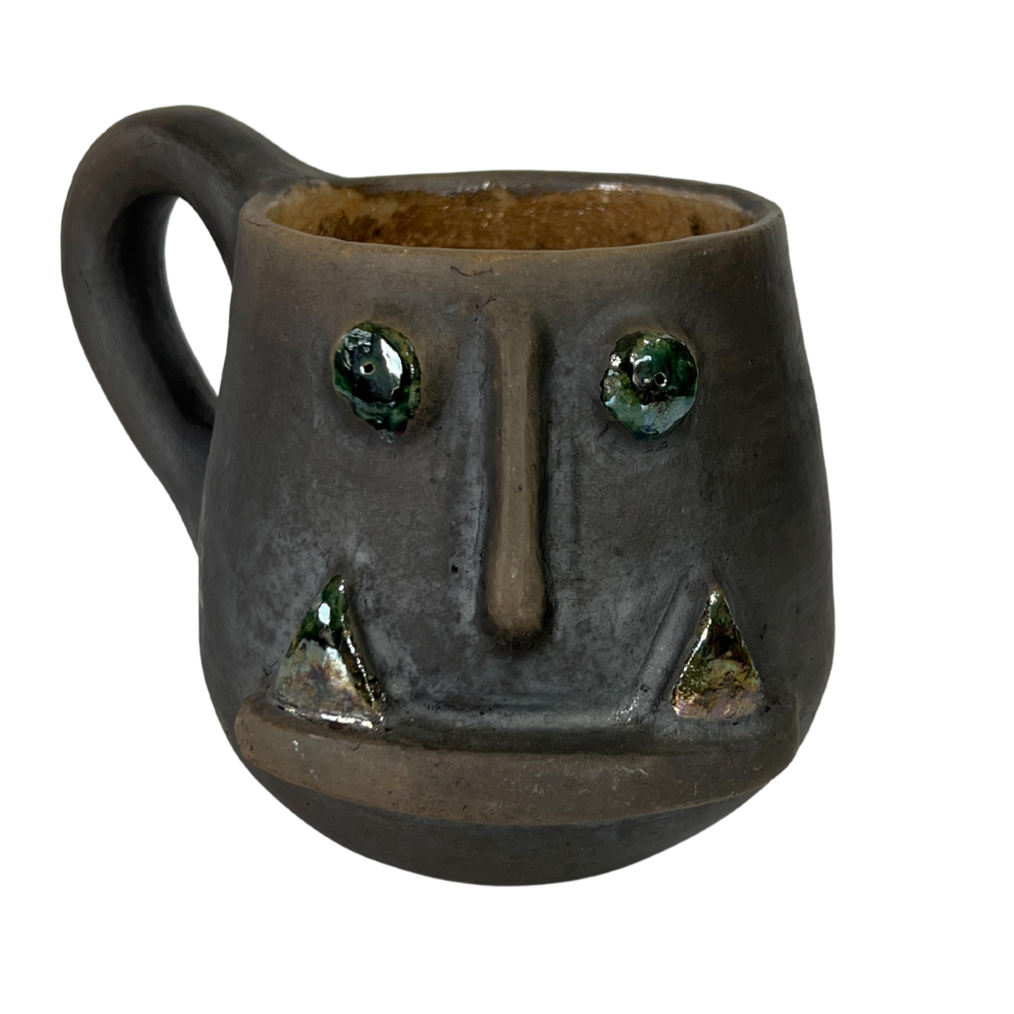 TAZA COLMILLOS BARRO AHUMADO