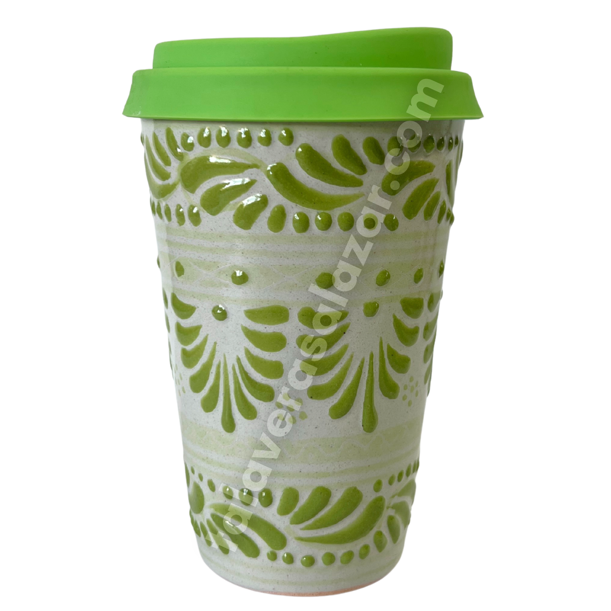 TERMO 15 CM SIN ASA FONDO TRADICIONAL CENEFA VERDE LIMON