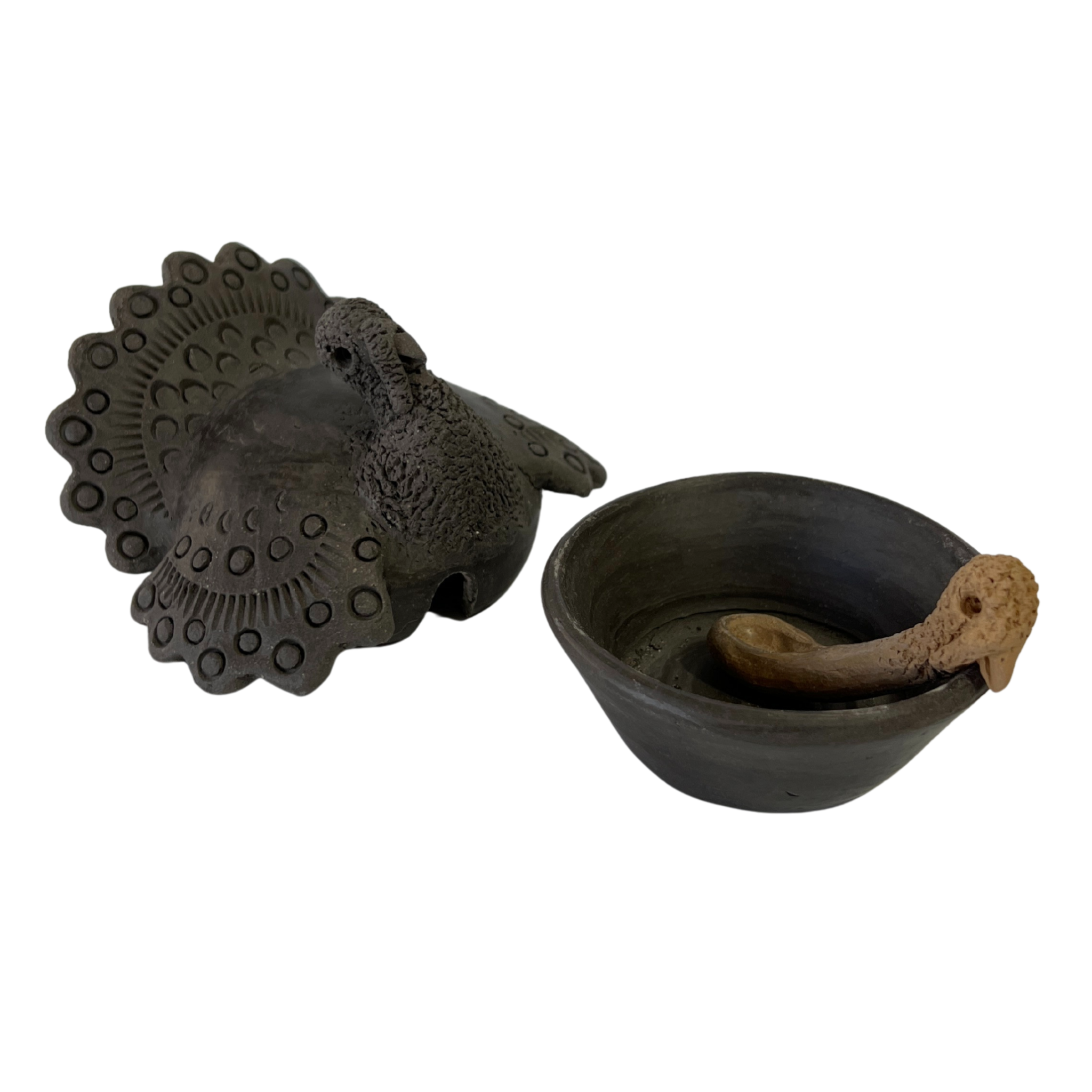 SALSERA CON TAPA GUAJOLOTE BARRO AHUMADO