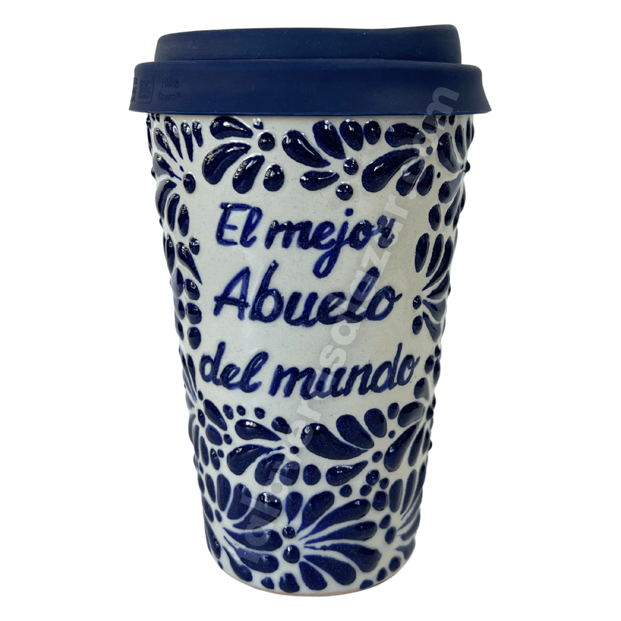 TERMO 15 CM SIN ASA FONDO TRADICIONAL MIK AZUL COBALTO EL MEJOR ABUELO DEL MUNDO