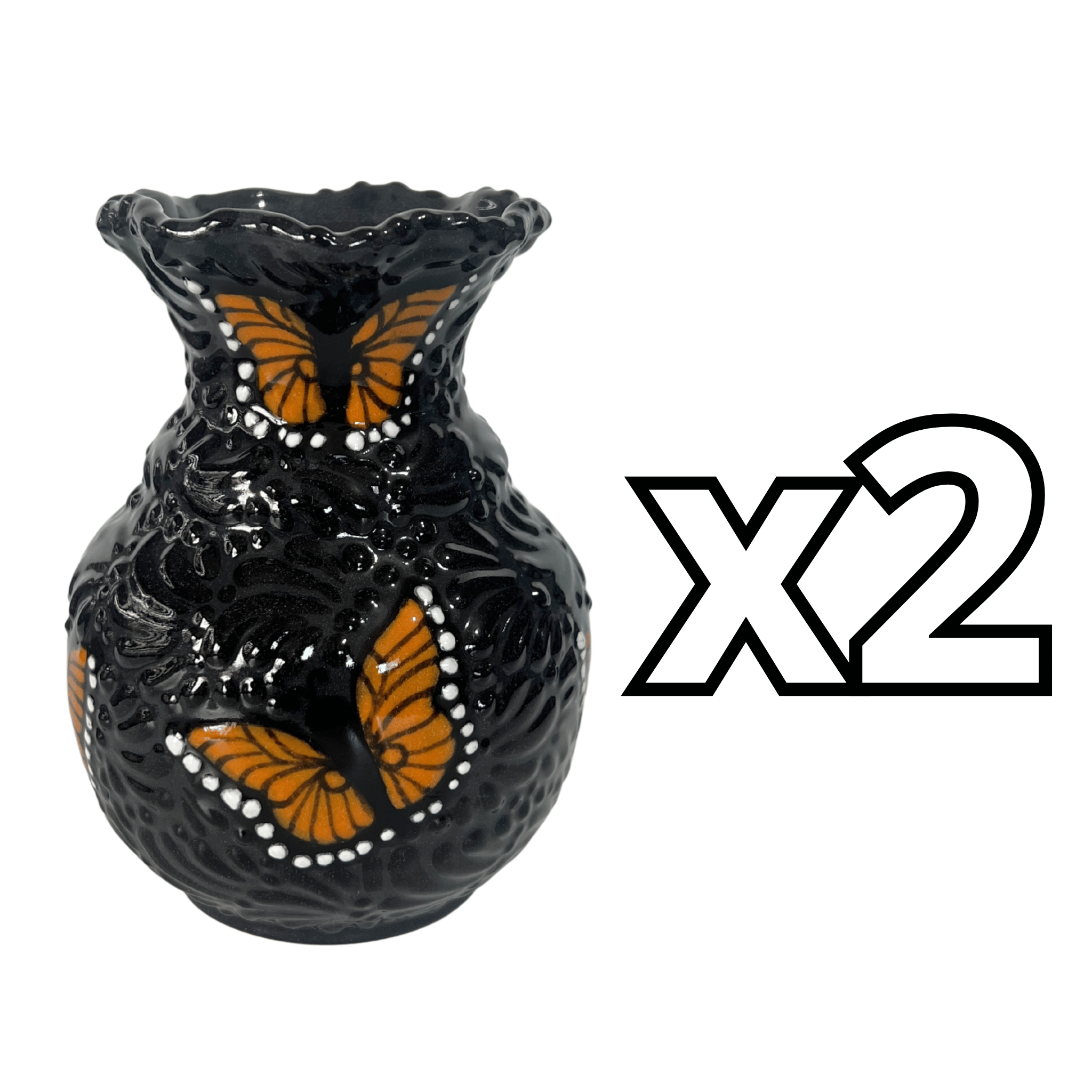 FLORERO ONDAS 15 CM MIK SUPER BLACK MARIPOSAS