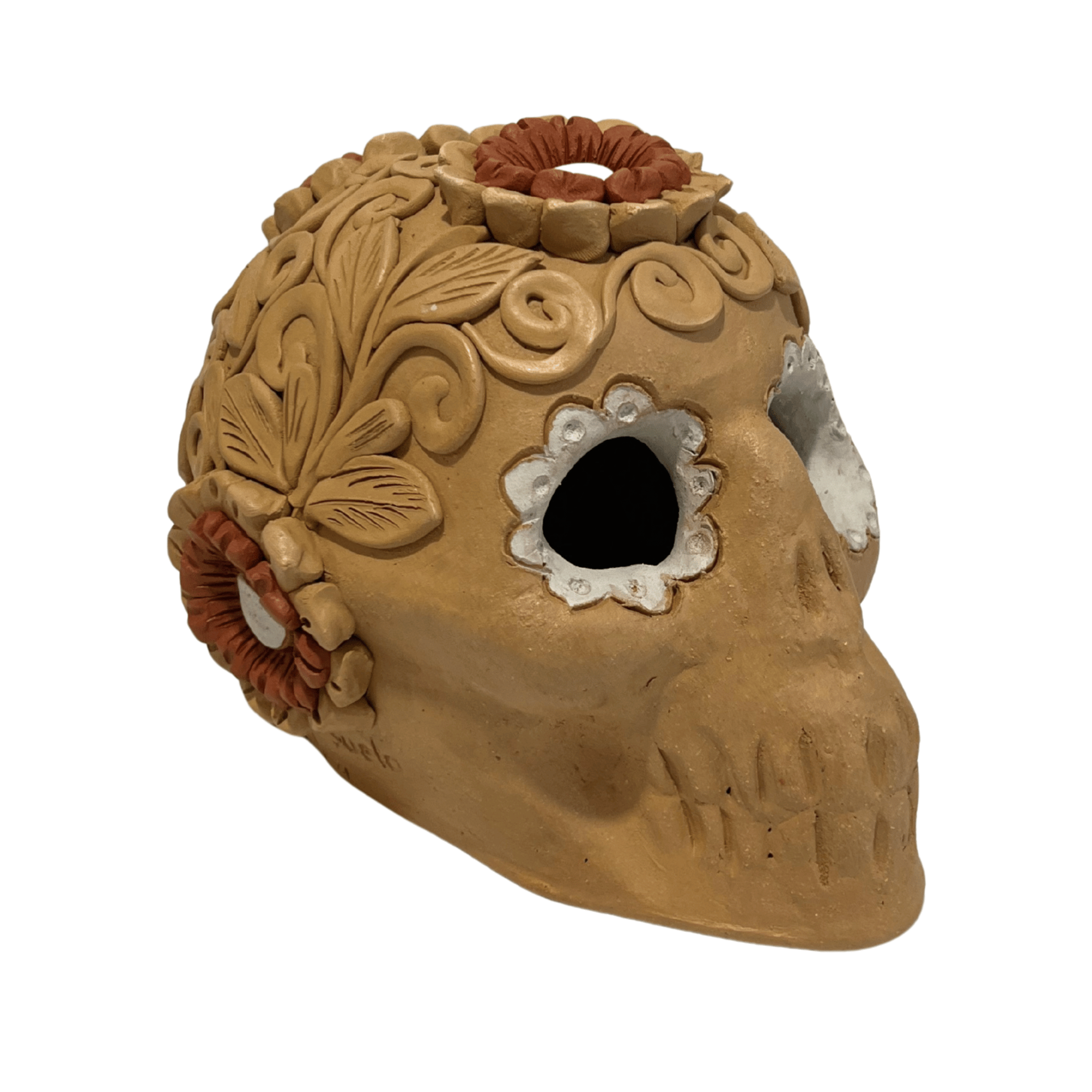 CRANEO BARRO NATURAL BORDADO
