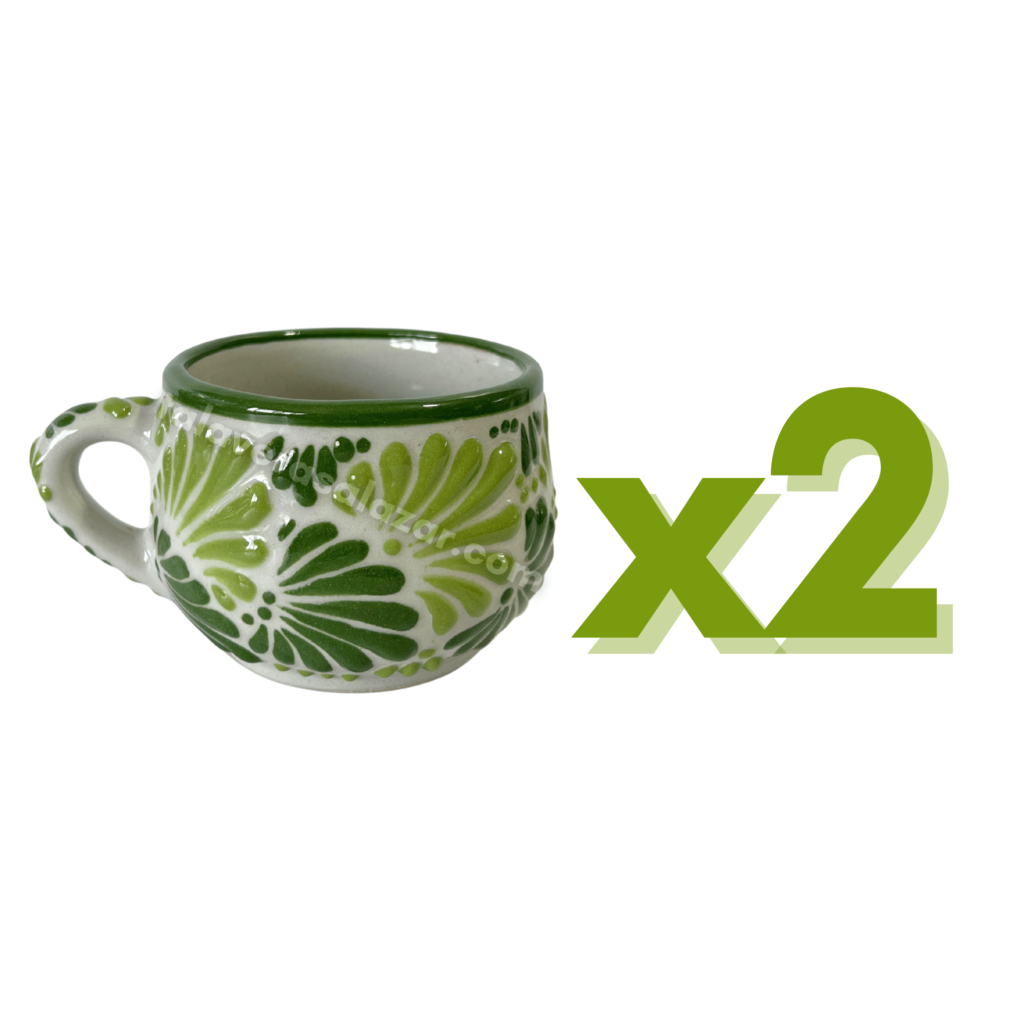 TAZA CHOCOLATERA MEDIANA FONDO TRADICIONAL MIK COMBINACION VERDE BANDERA Y LIMON