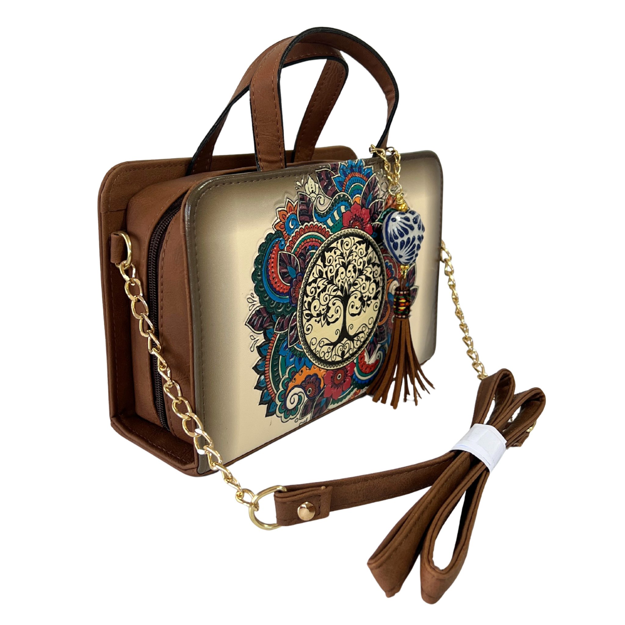 BOLSA ARBOL MANDALA ARTESANAL BEIGE