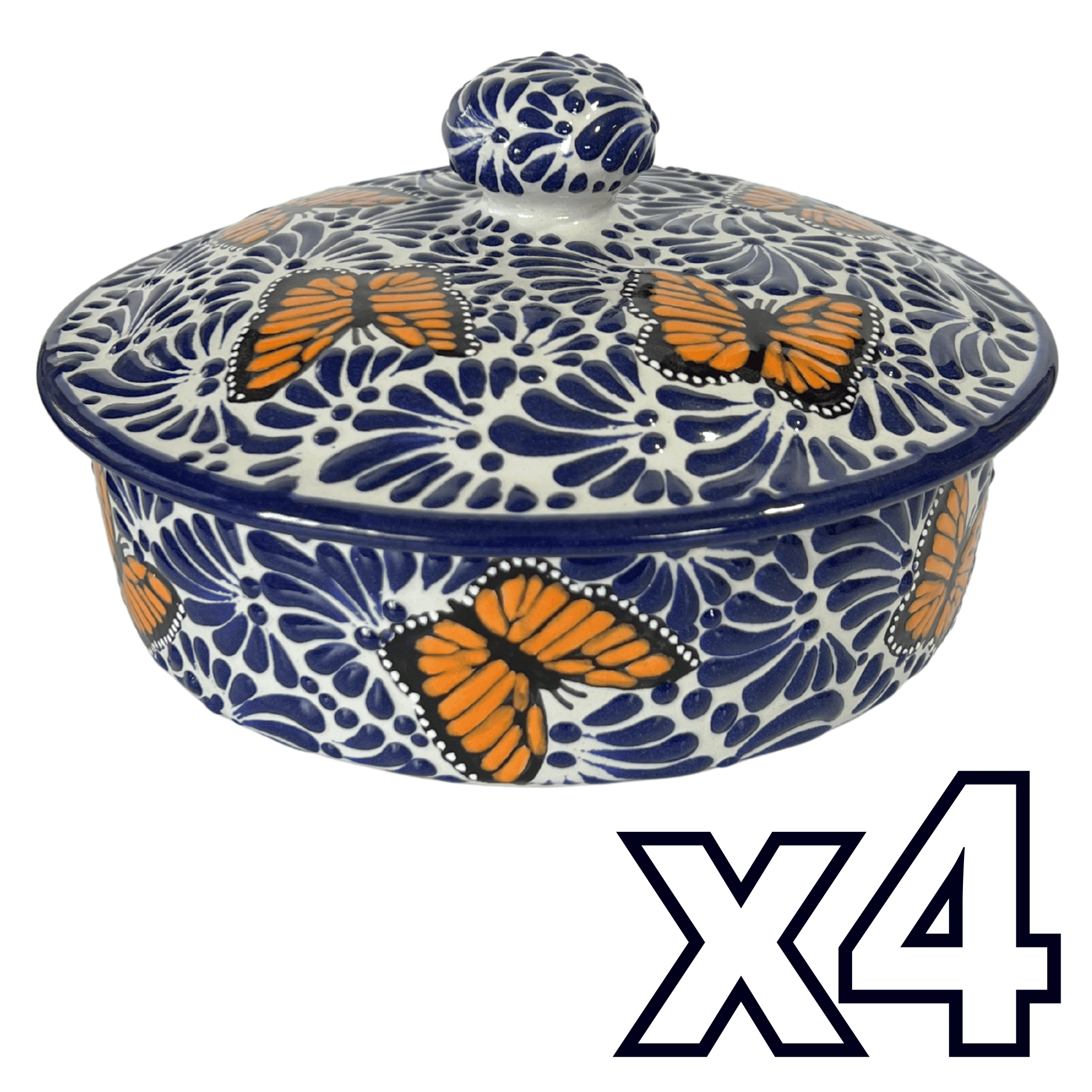 TORTILLERO FONDO TRADICIONAL MIK AZUL COBALTO MARIPOSAS